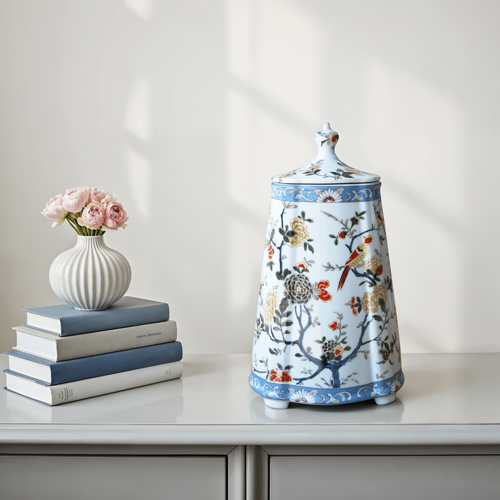 Porcelain Tea Caddy - Wisteria