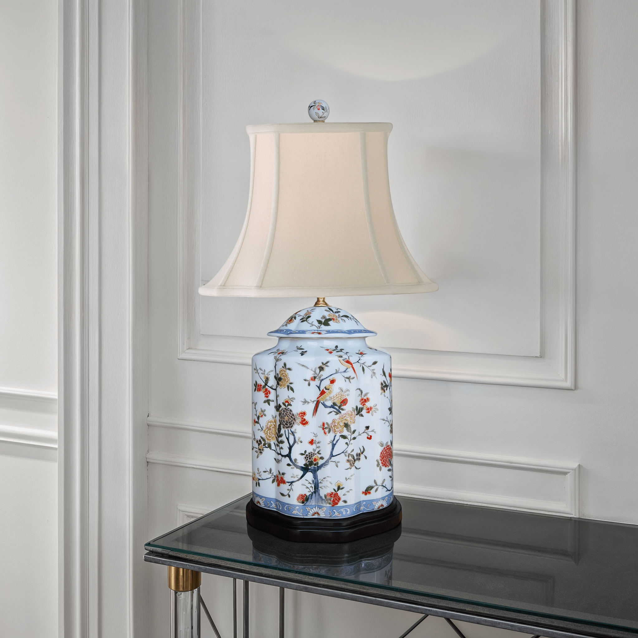 Qing Tea Jar Table Lamp - Wisteria