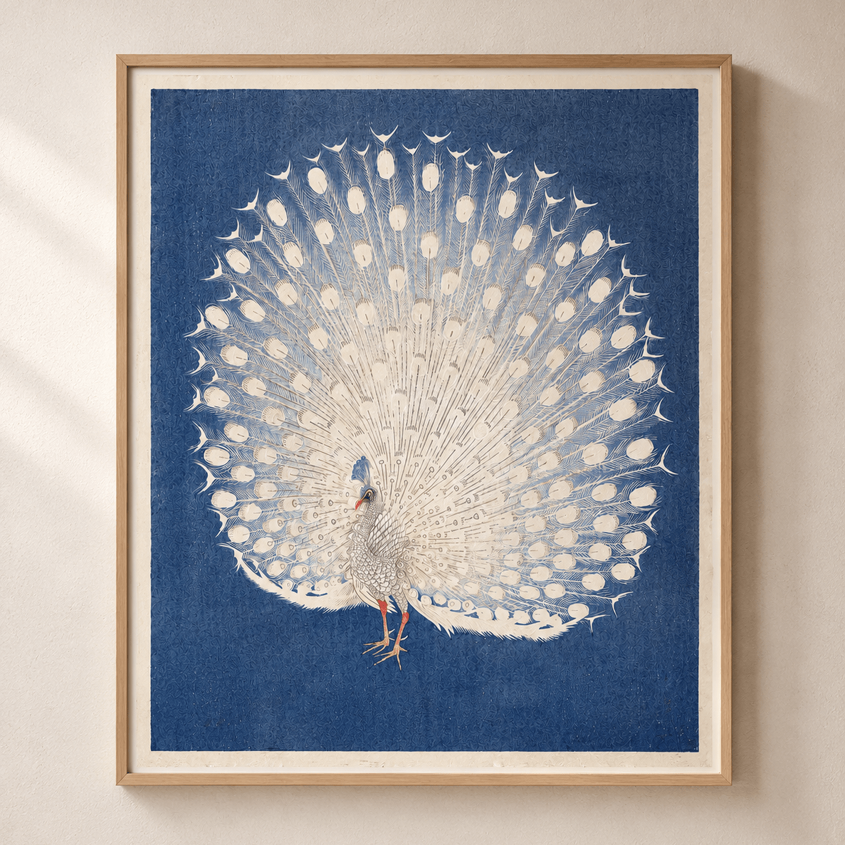 Sabari White Peacock Print - Wisteria