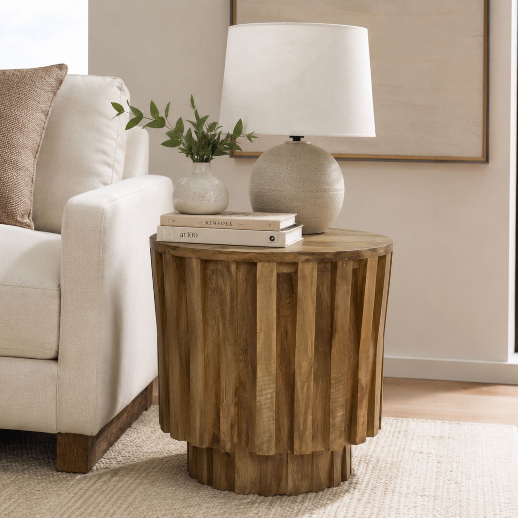Vireon Teak Side Table - Wisteria