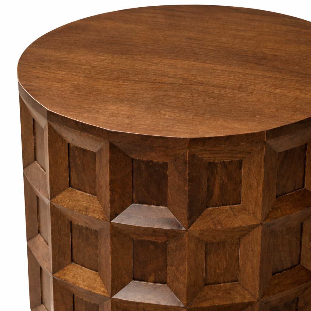 Trevain Carved Wood Side Table