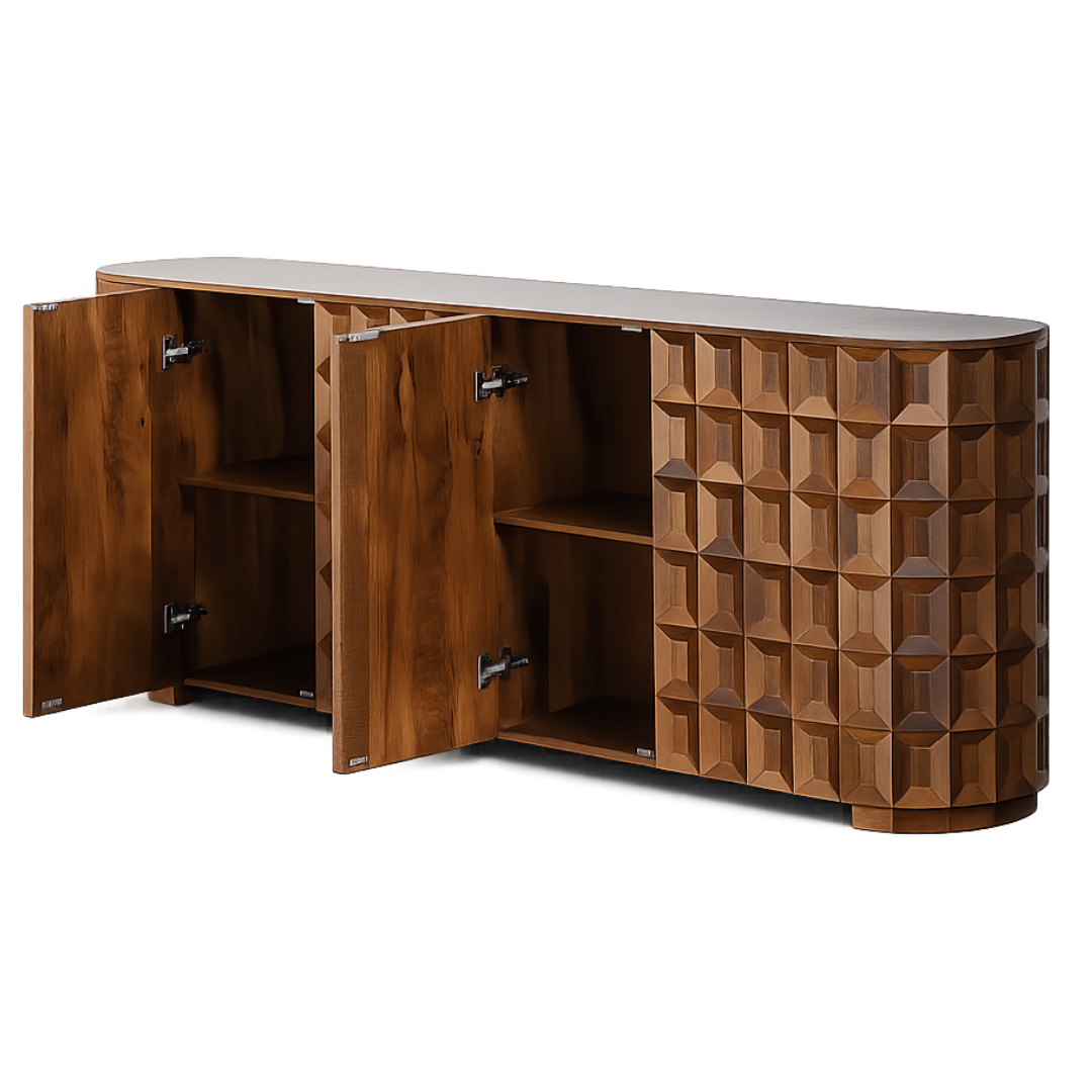 Trevain Carved Wood Sideboard