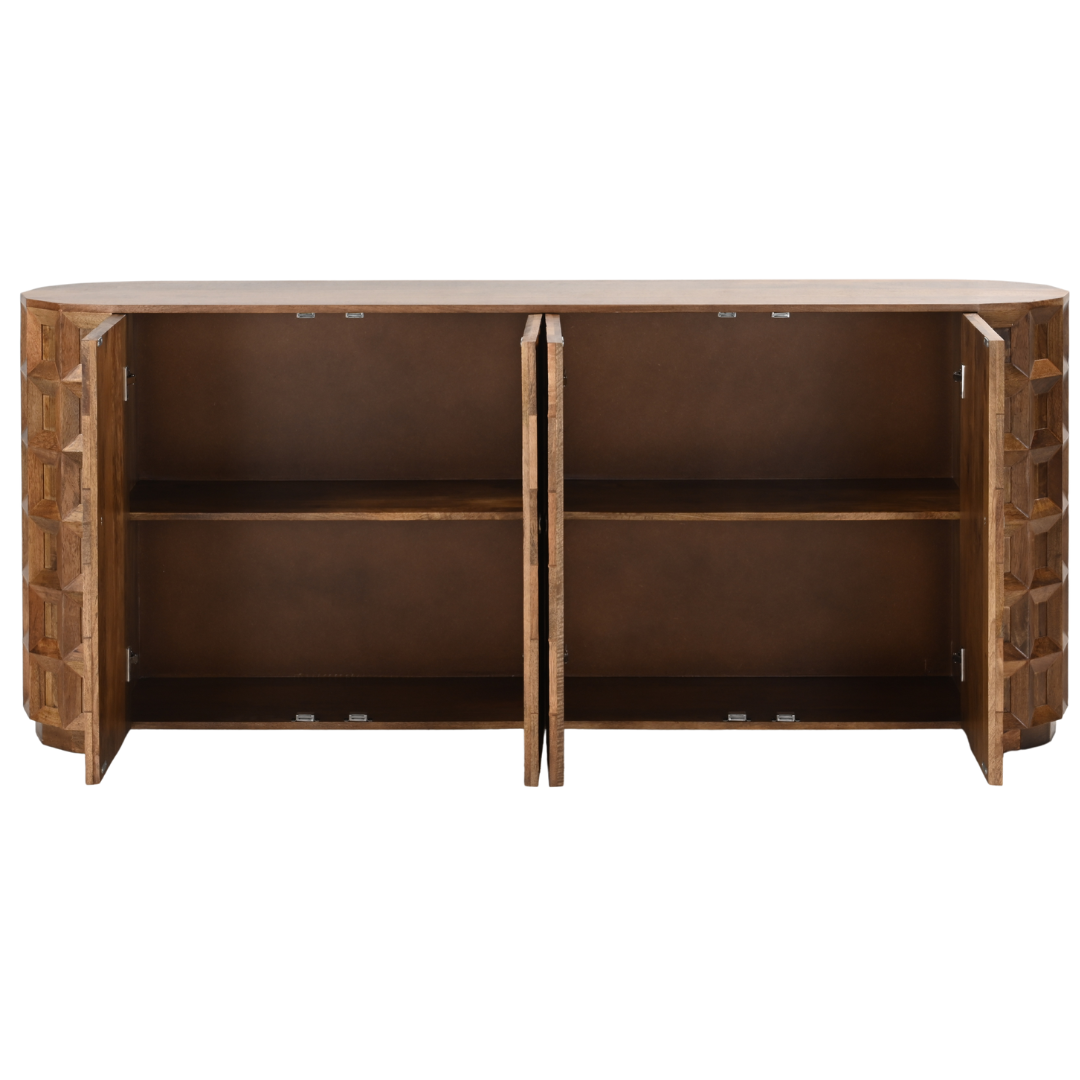 Trevain Carved Wood Sideboard