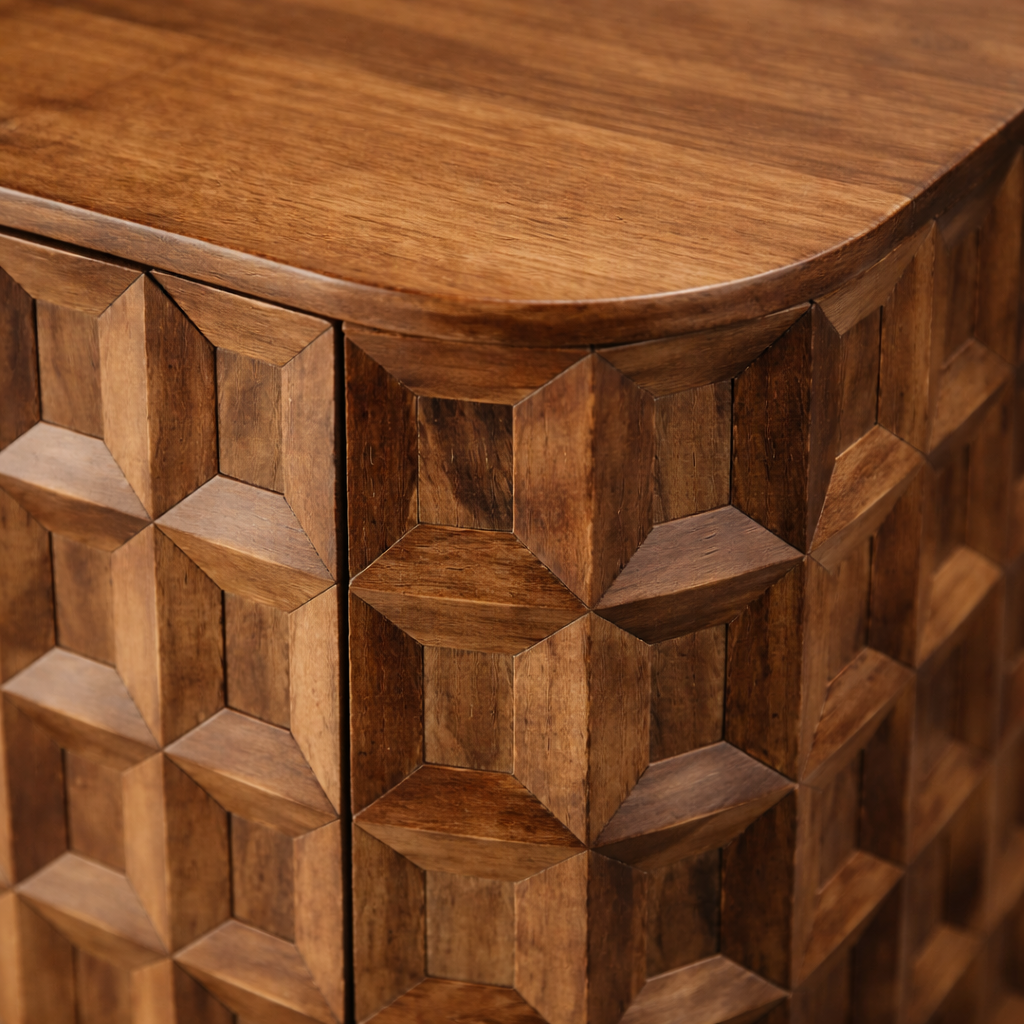 Trevain Carved Wood Sideboard
