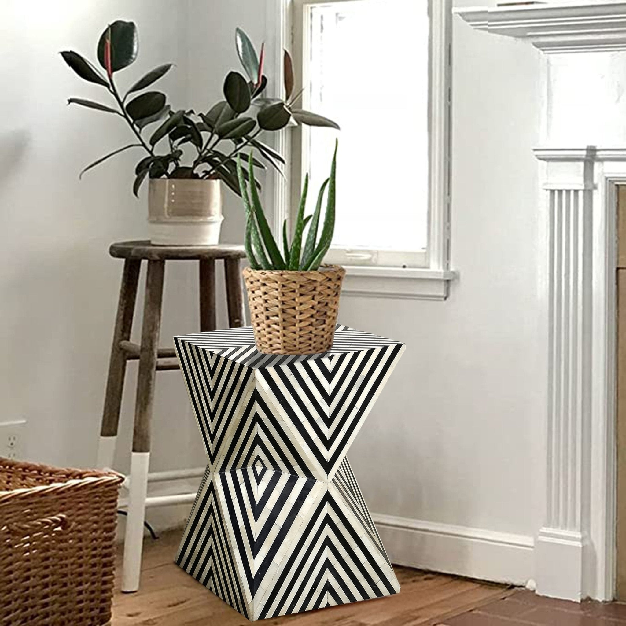 Rokea Bone Inlay Accent Table - Wisteria