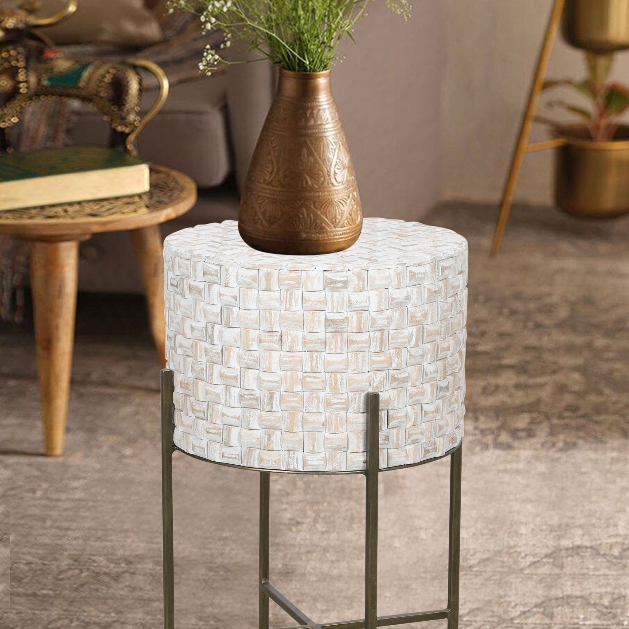 Tazari Inlay Accent Table - Wisteria