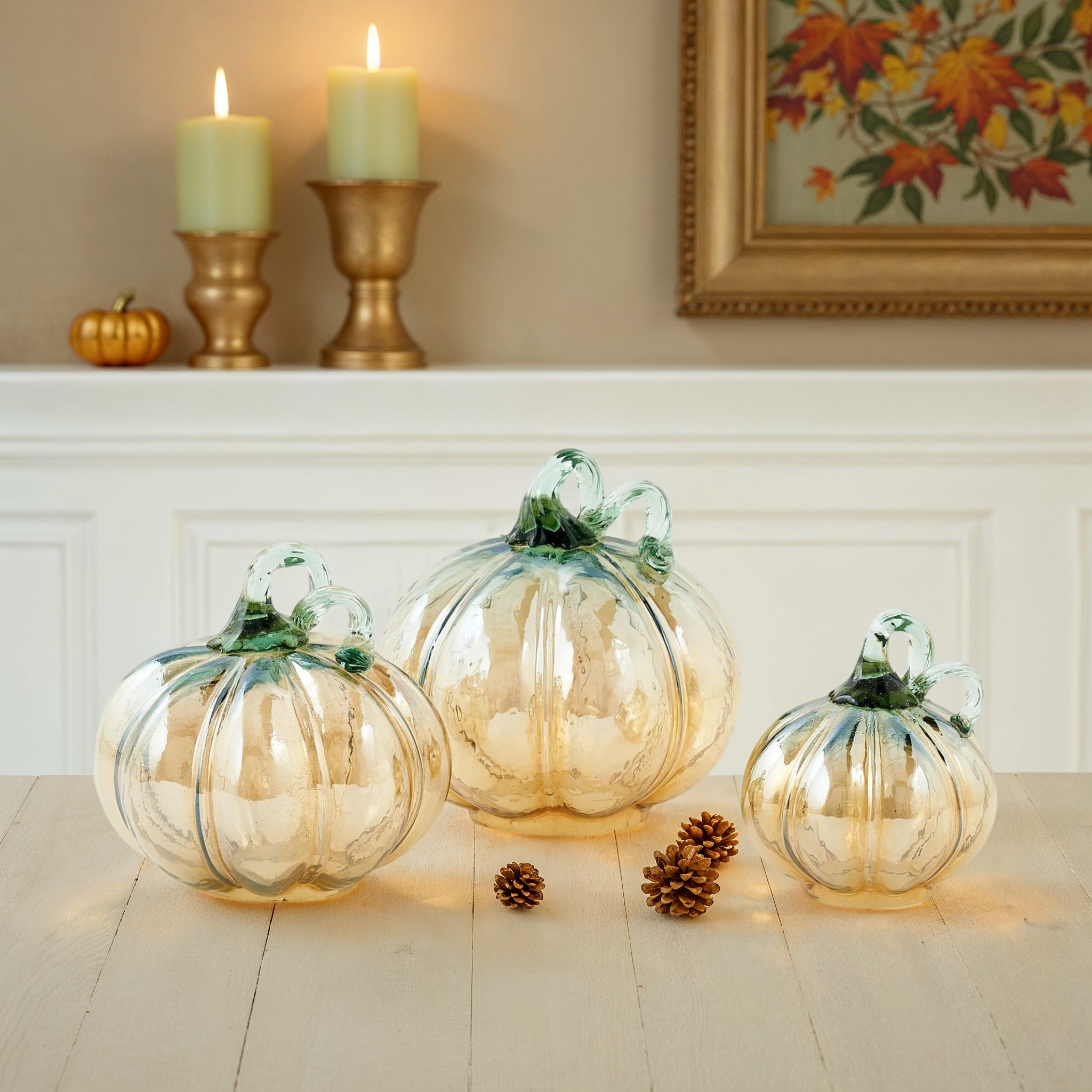 Lunford Glass Pumpkin Set
