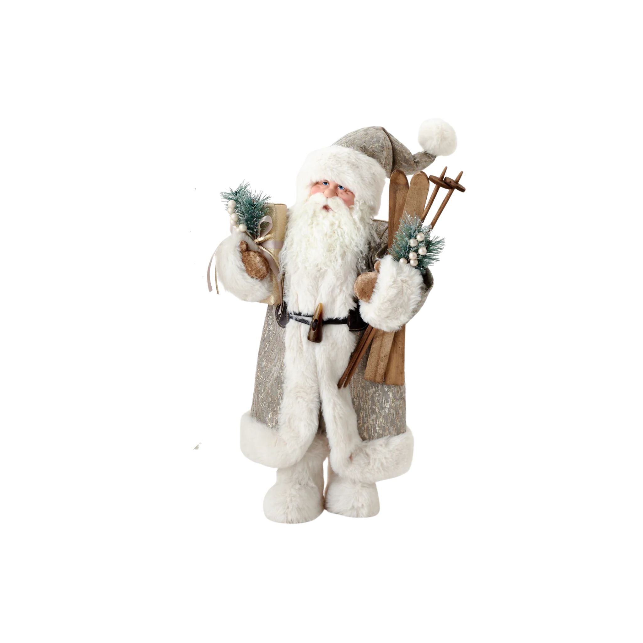 Pere Winter Fur Santa Figure