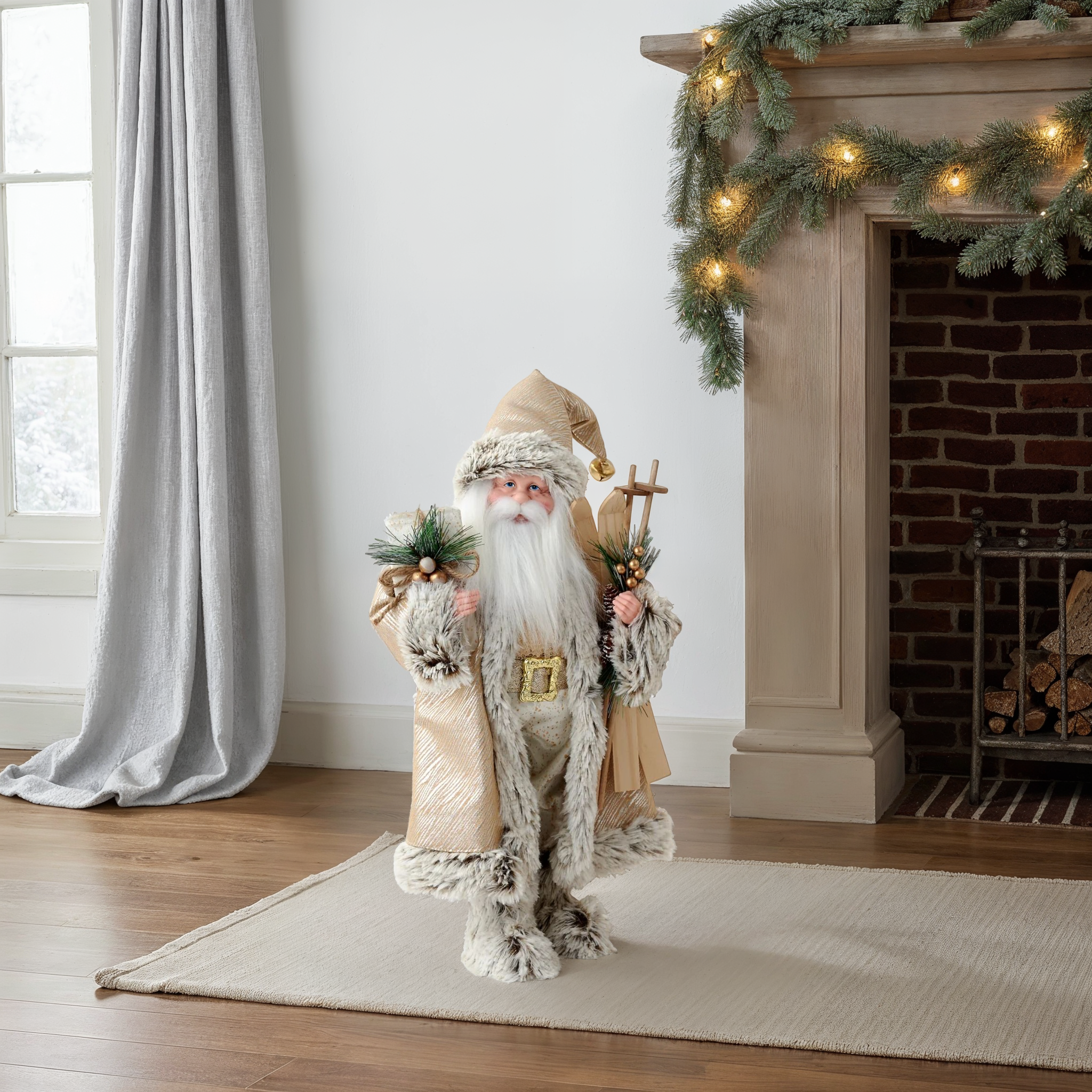 Papai Winter Fur Santa Figure