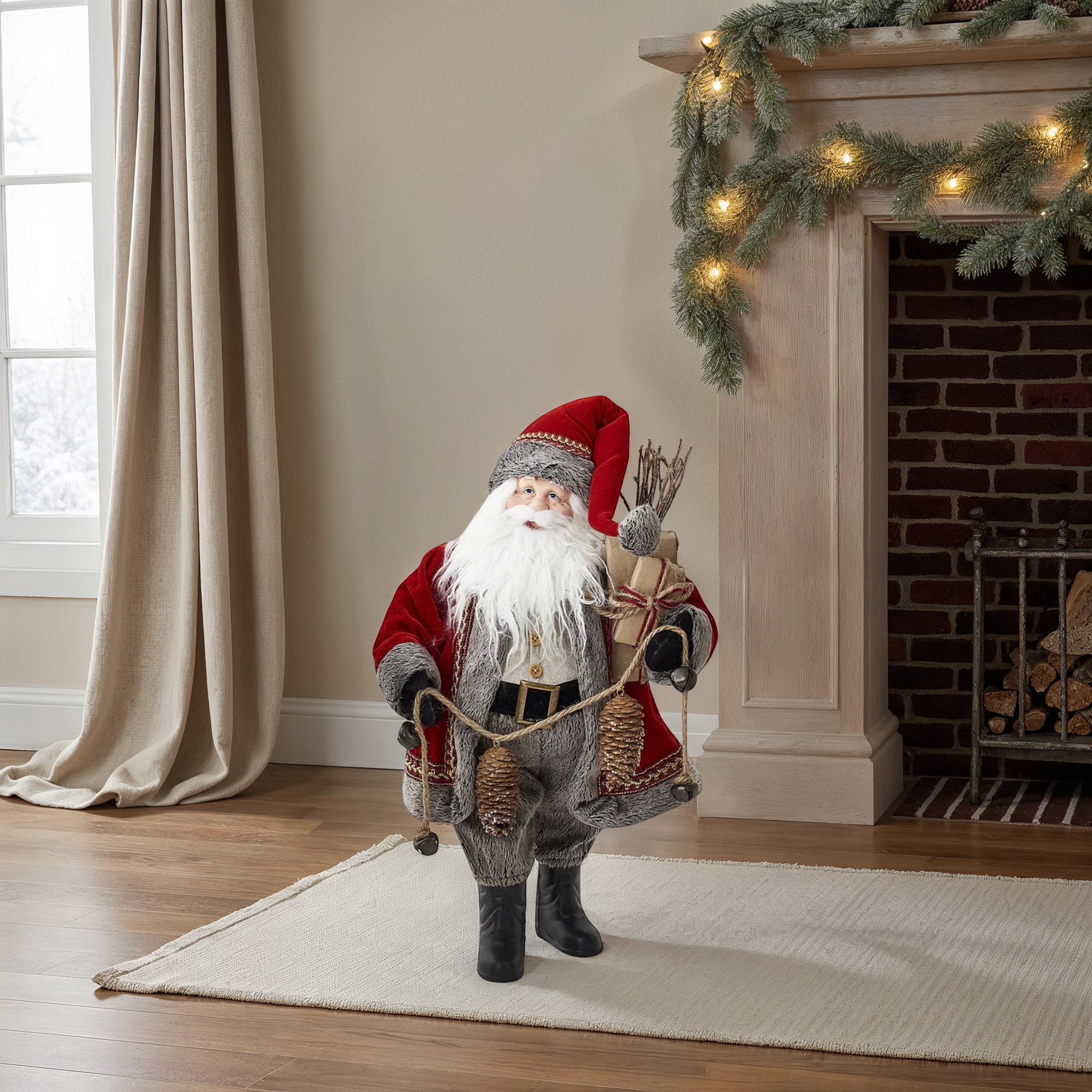 Minden Rustic Santa Figure