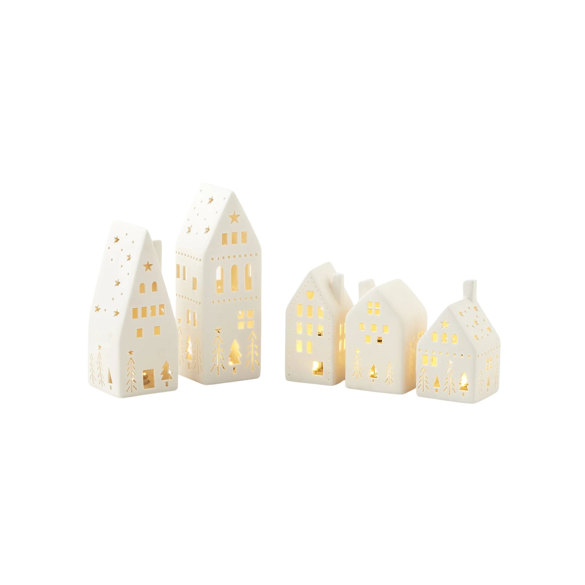 Amberg Porcelain Lighted Houses