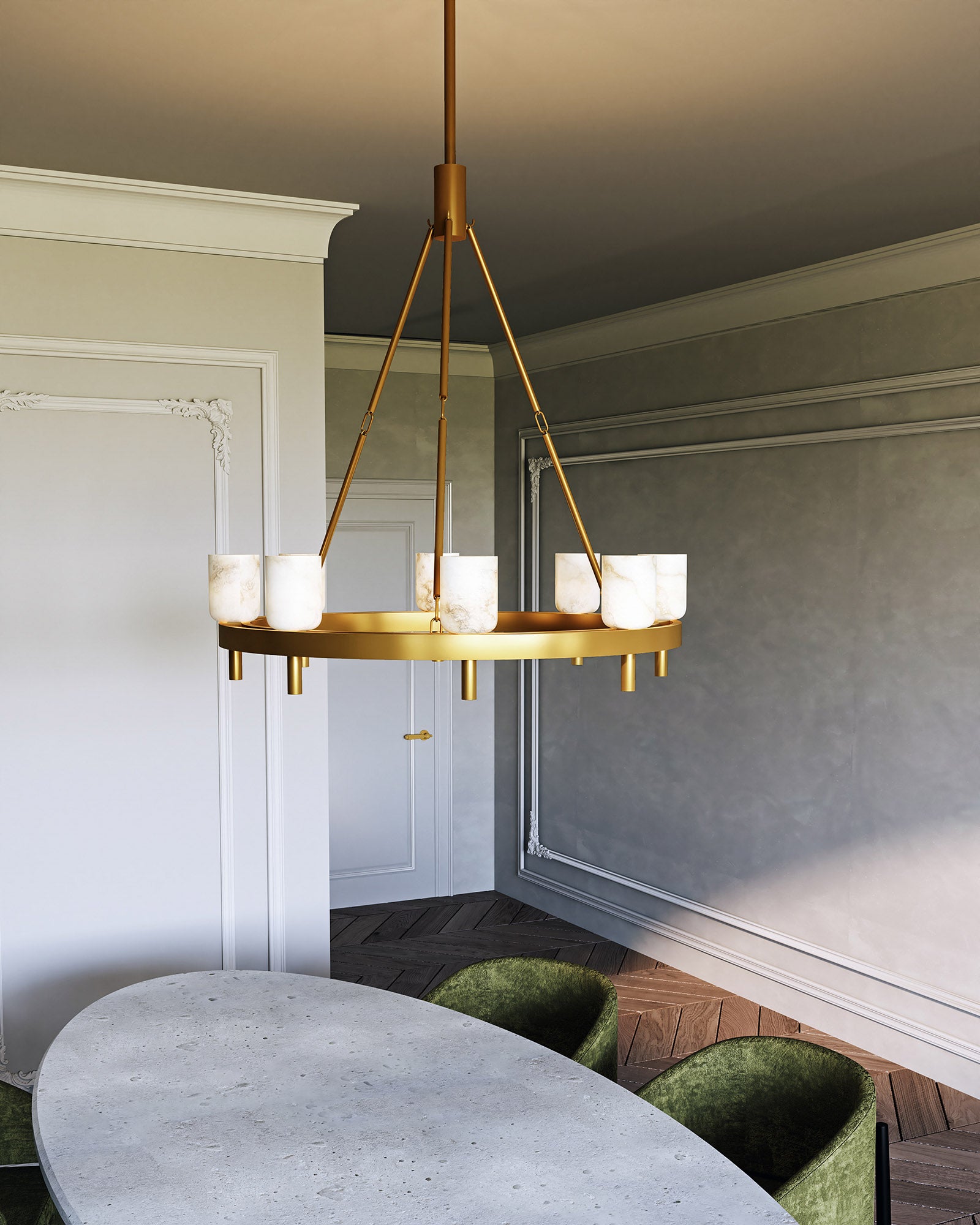 Aurelian Alabaster Ring Chandelier - Wisteria