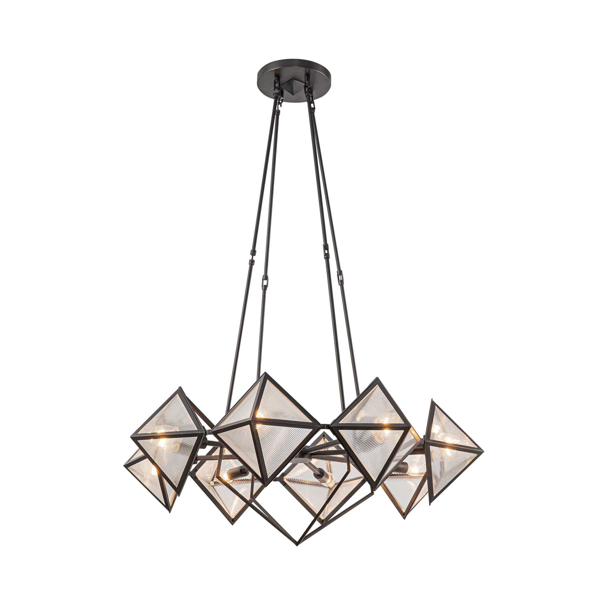 Heliara Ribbed Glass Chandelier - Wisteria