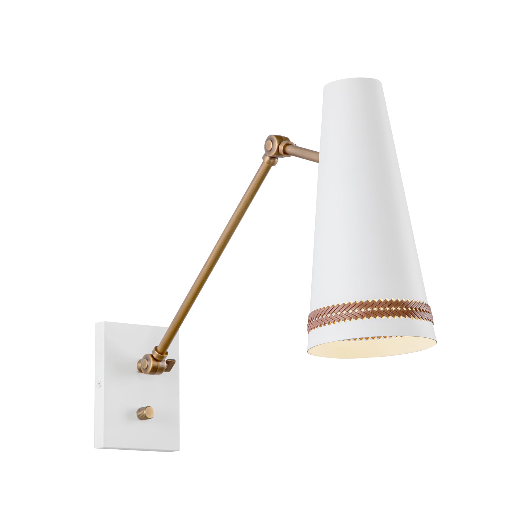 Marcelli Leather Arm Sconce - Wisteria