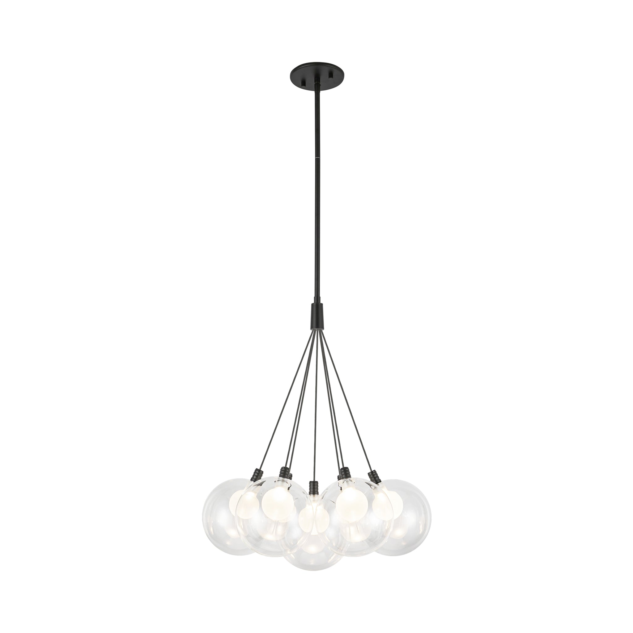 Novaro Clear Glass Cluster Chandelier - 16 inch - Wisteria