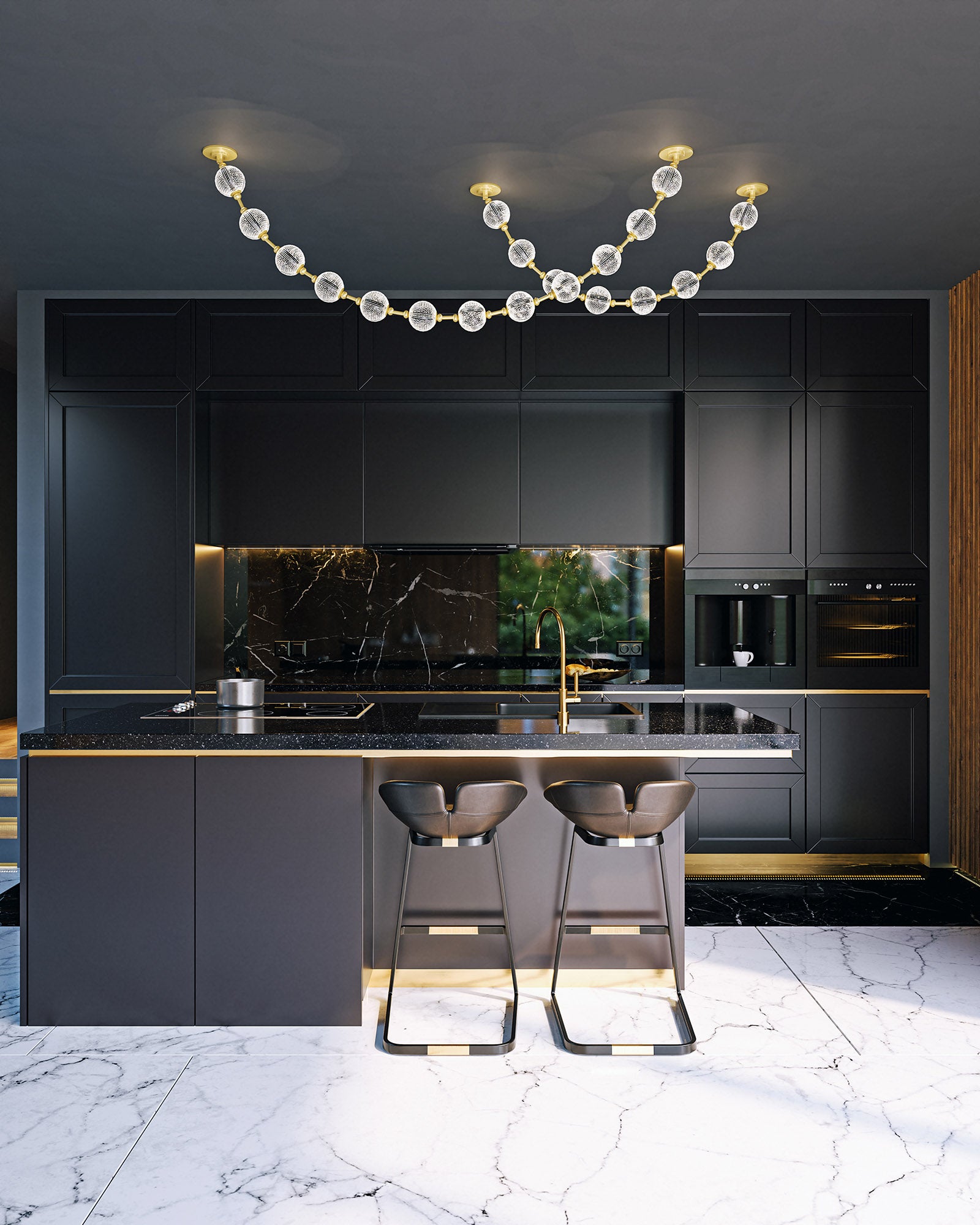 Bellora Beaded Linear Pendant - Short Run - Wisteria