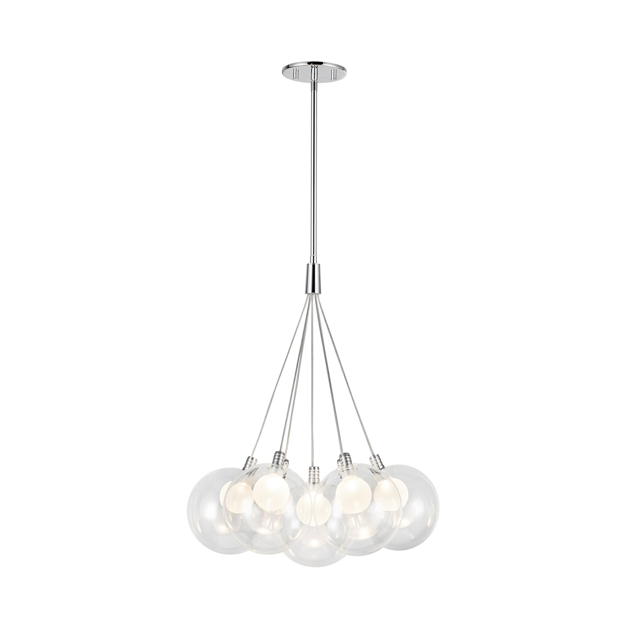 Novaro Clear Glass Cluster Chandelier - 17 inch - Wisteria