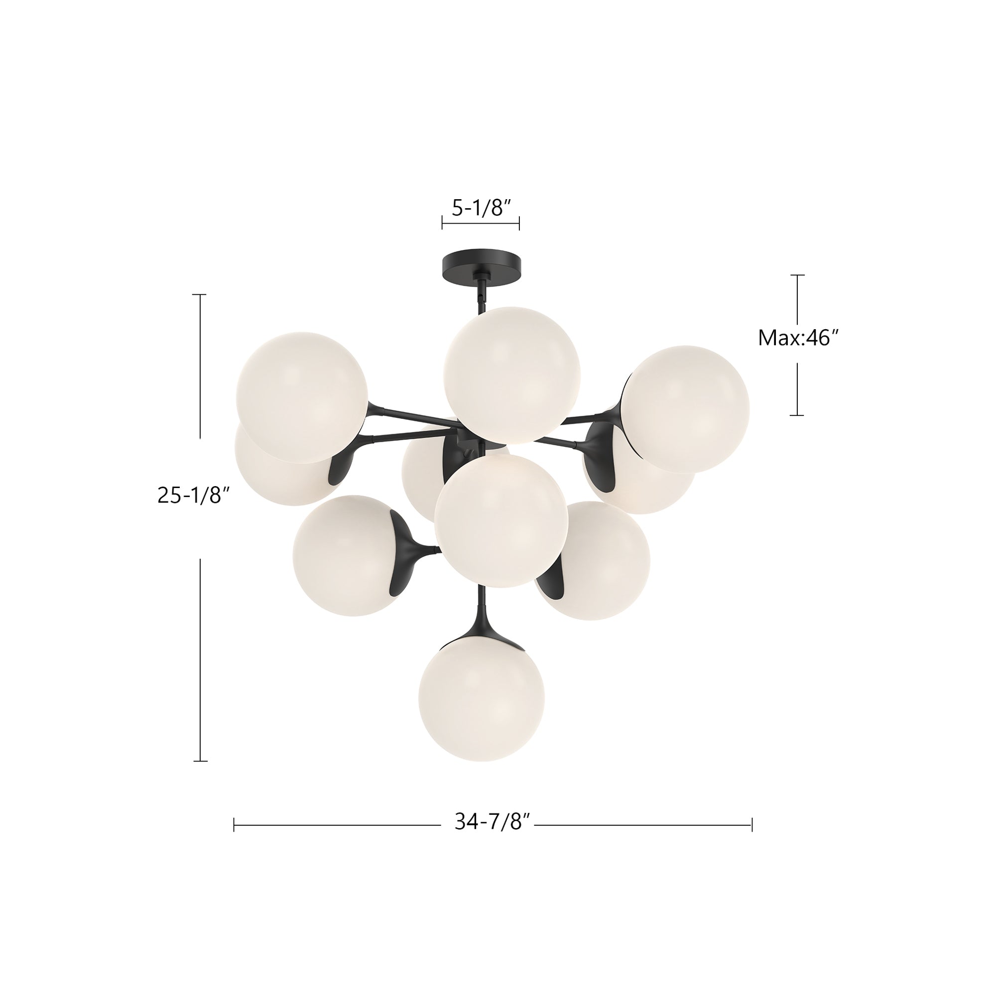 Solavane Opal 10 - Light Chandelier - Wisteria