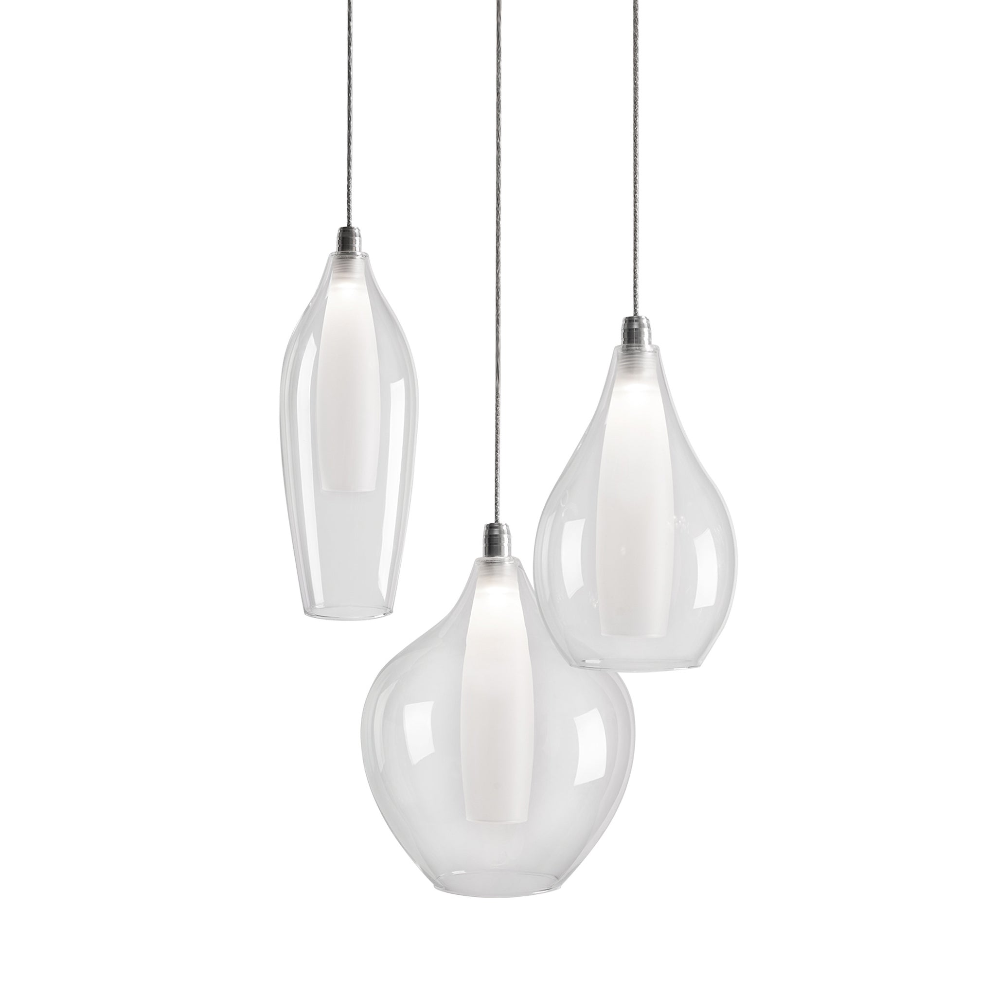 Aramore Glass Chrome Multi Pendant - Wisteria