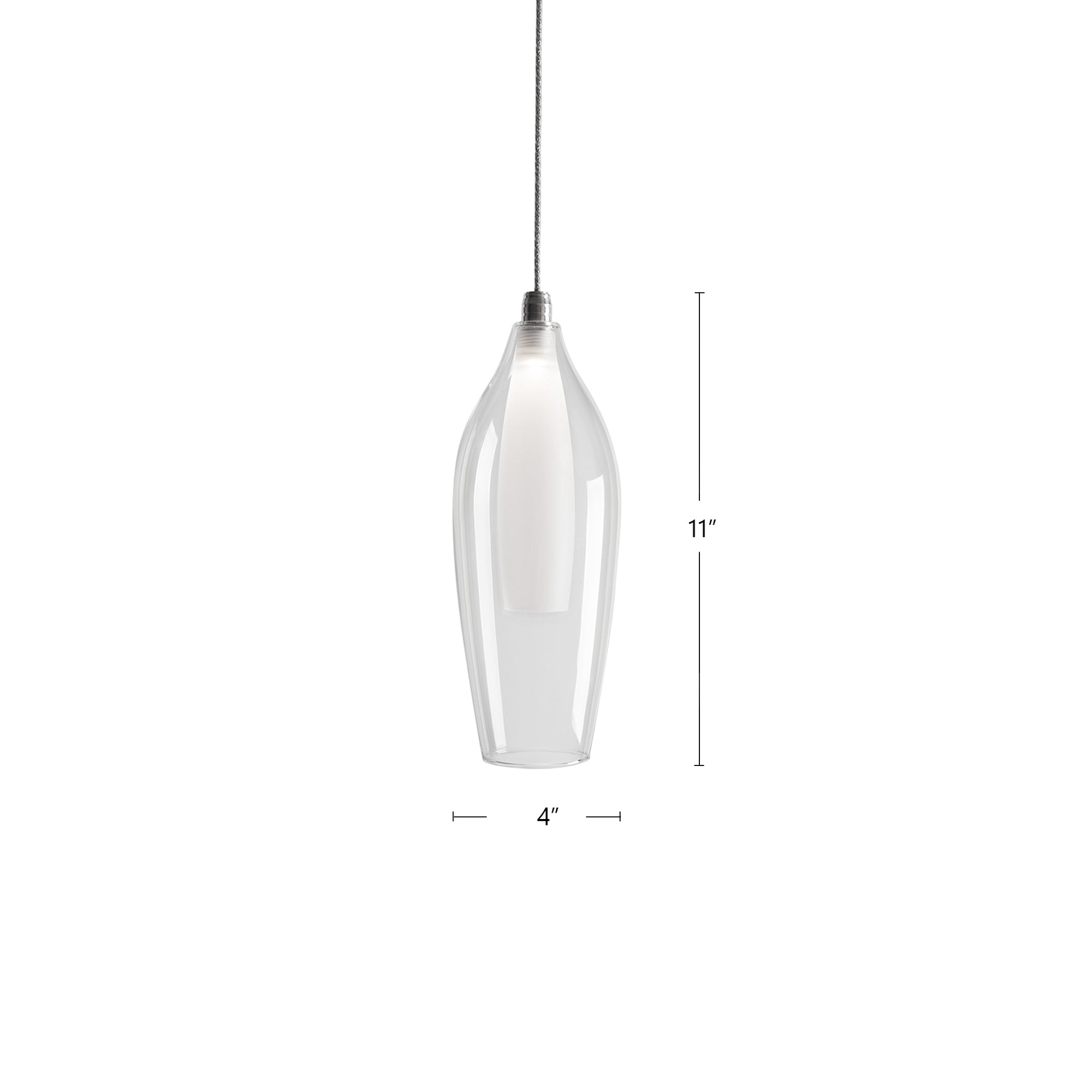 Aramore Glass Chrome Pendant - Wisteria