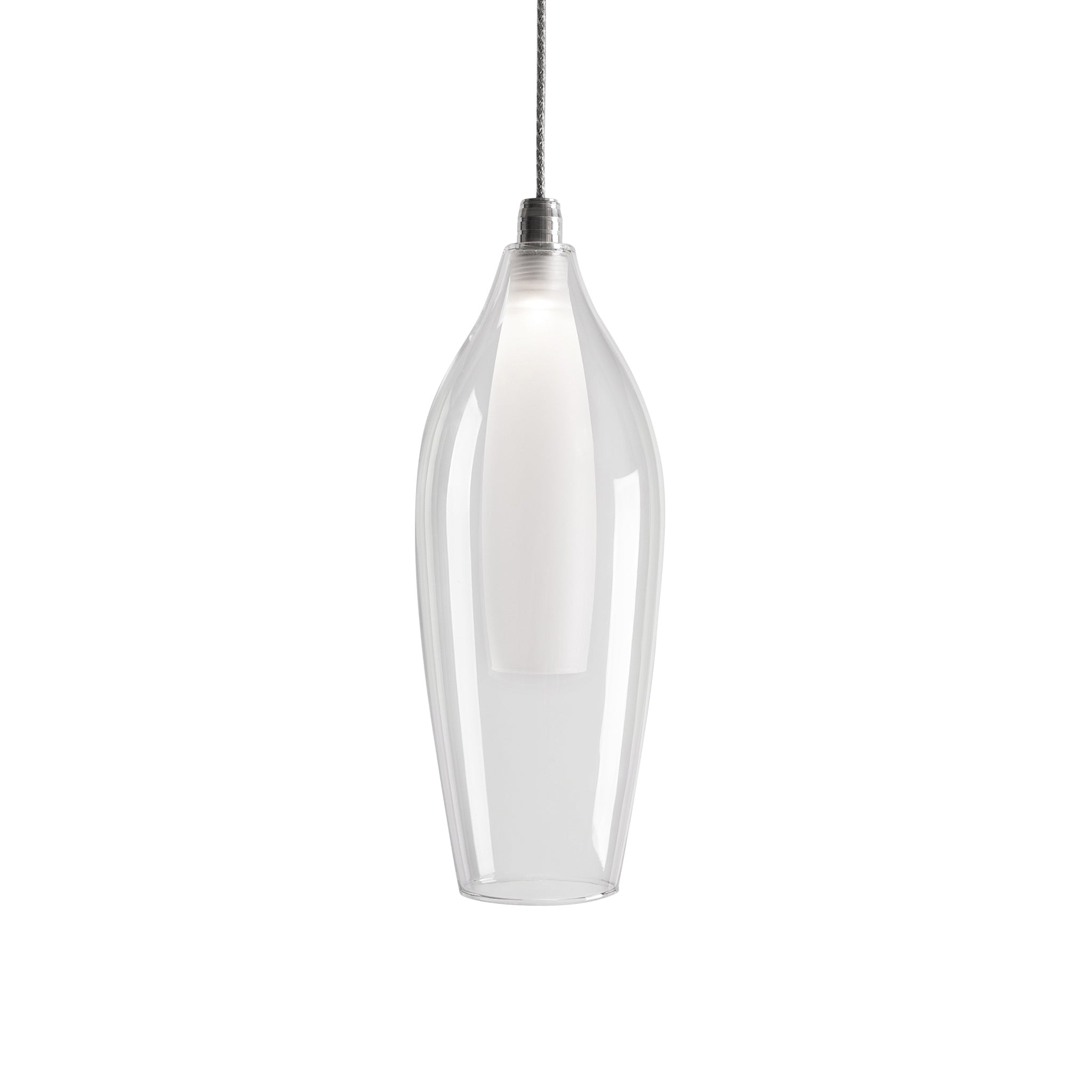 Aramore Glass Chrome Pendant - Wisteria