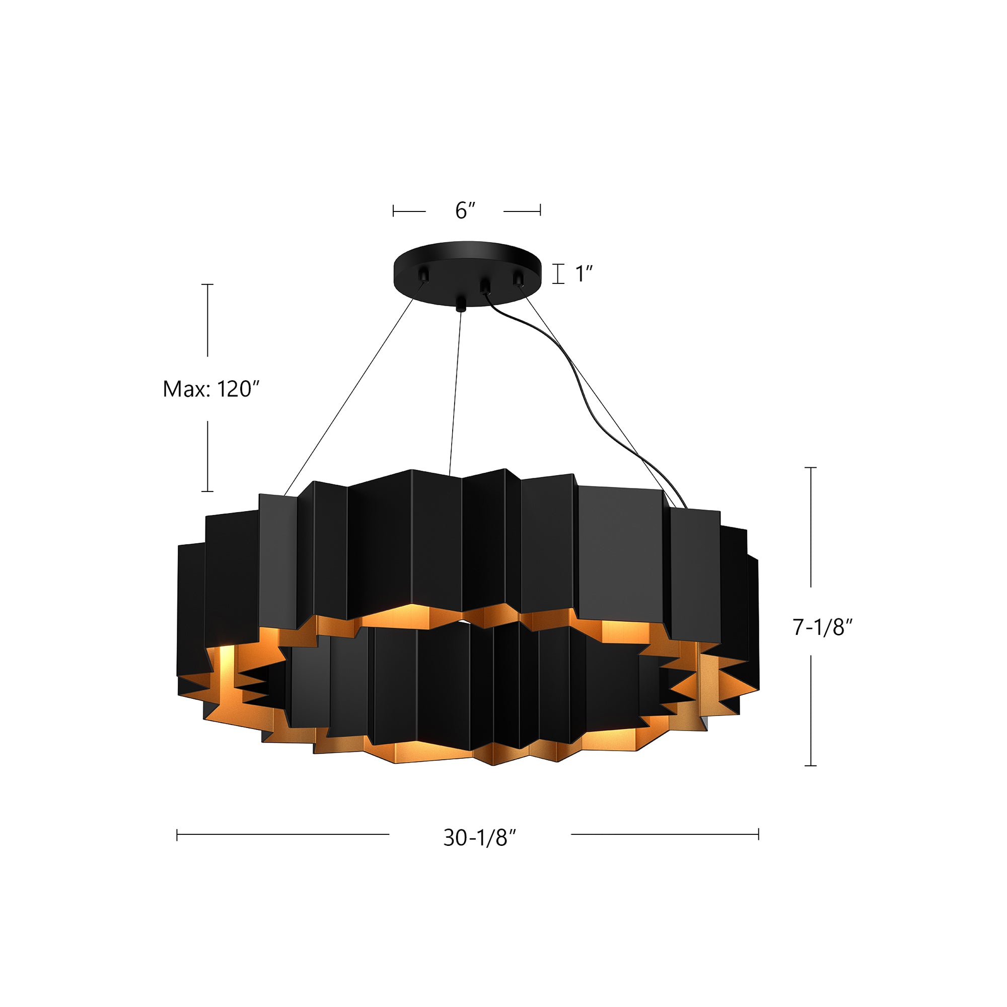 Montara Plisse 30in Chandelier - Wisteria