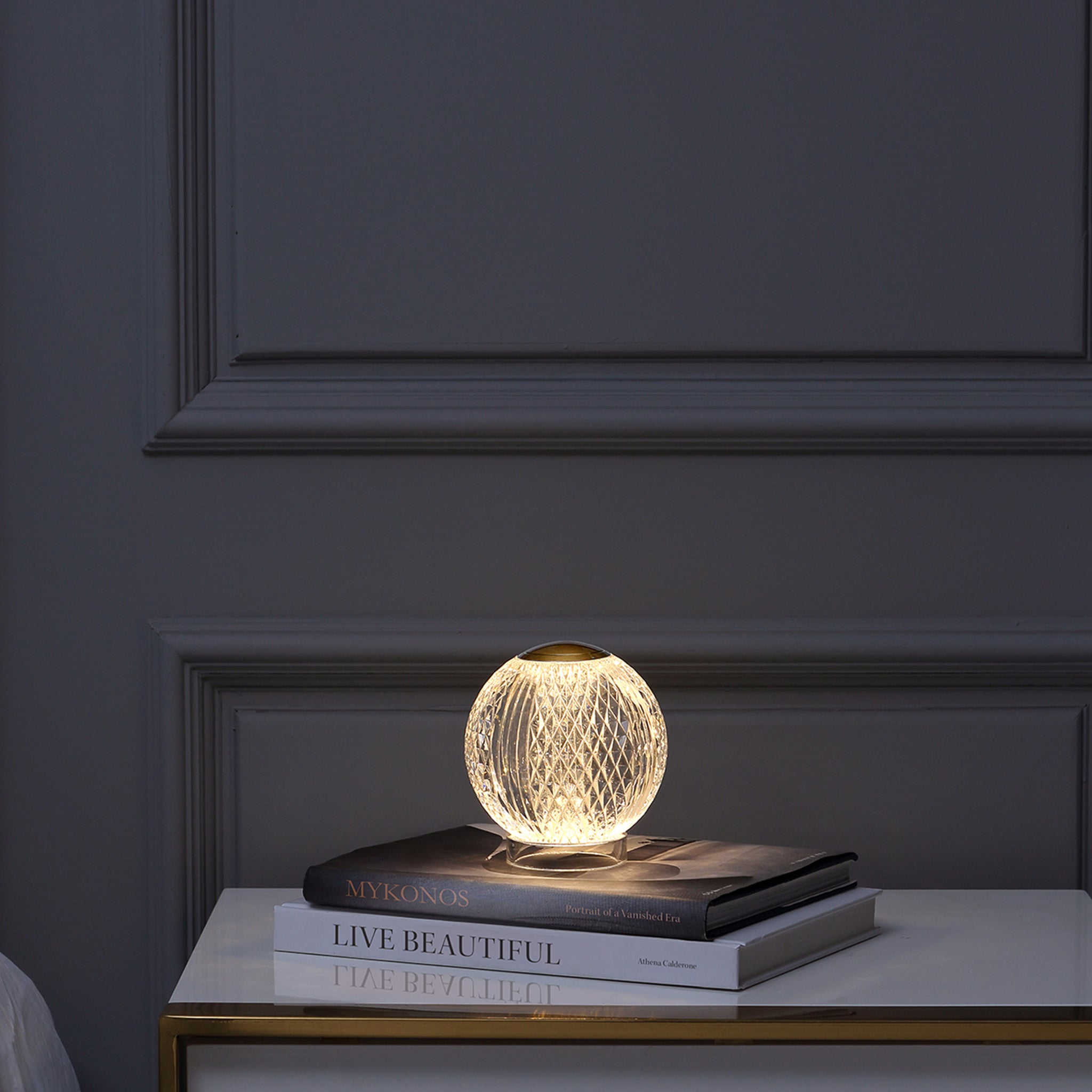 Ardenne Faceted Crystal Lamp - Wisteria