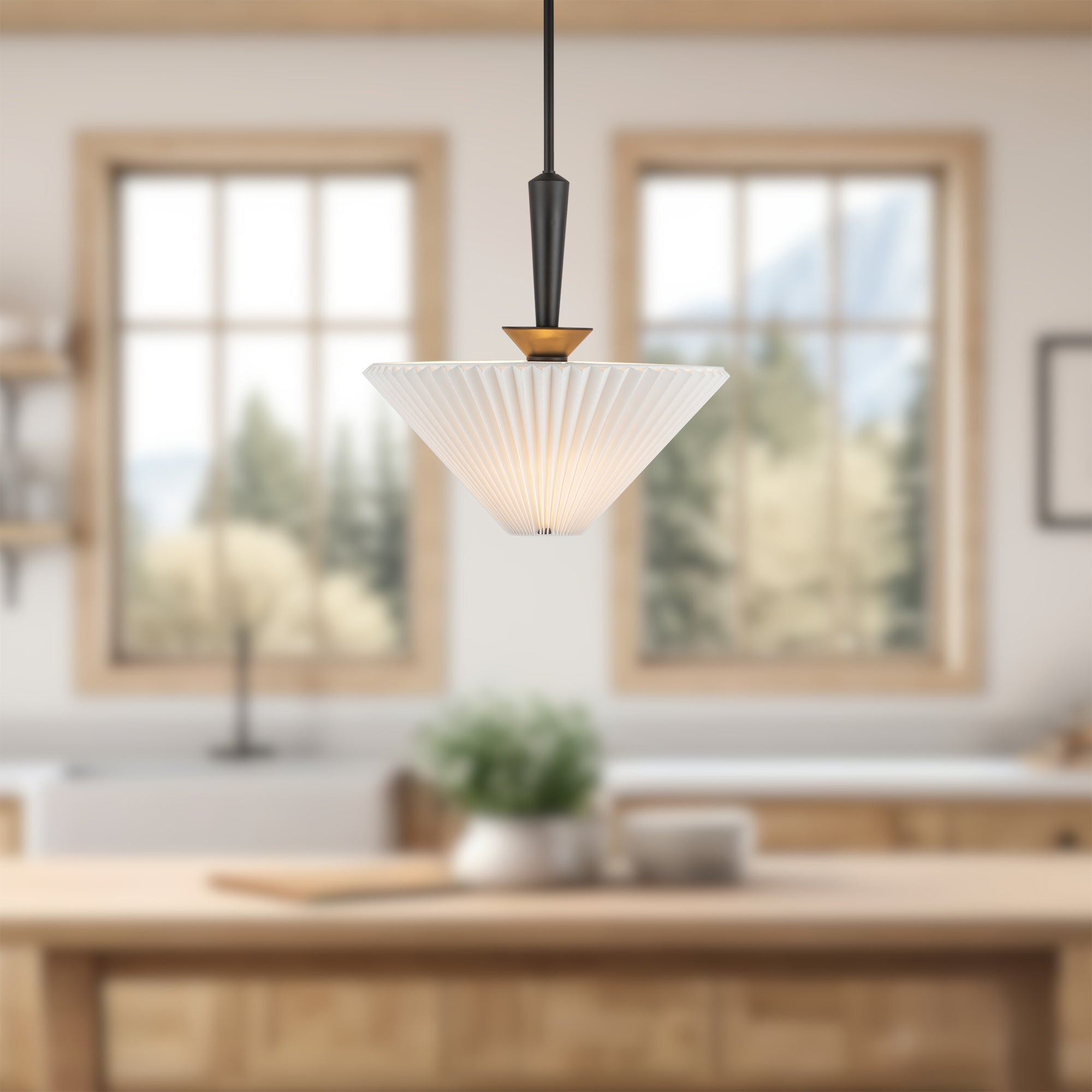 Orvella Linen Pleated Pendant - Wisteria
