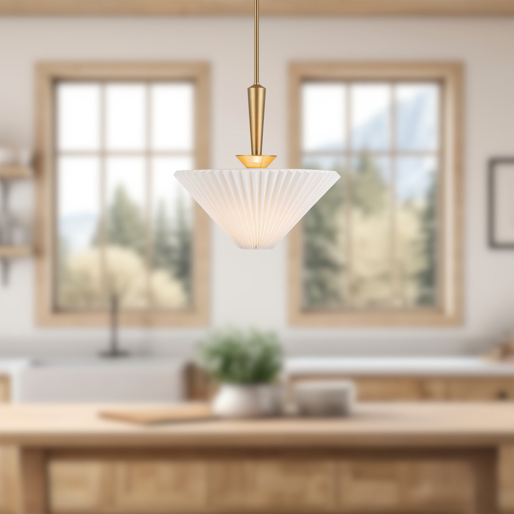 Orvella Linen Pleated Pendant - Wisteria