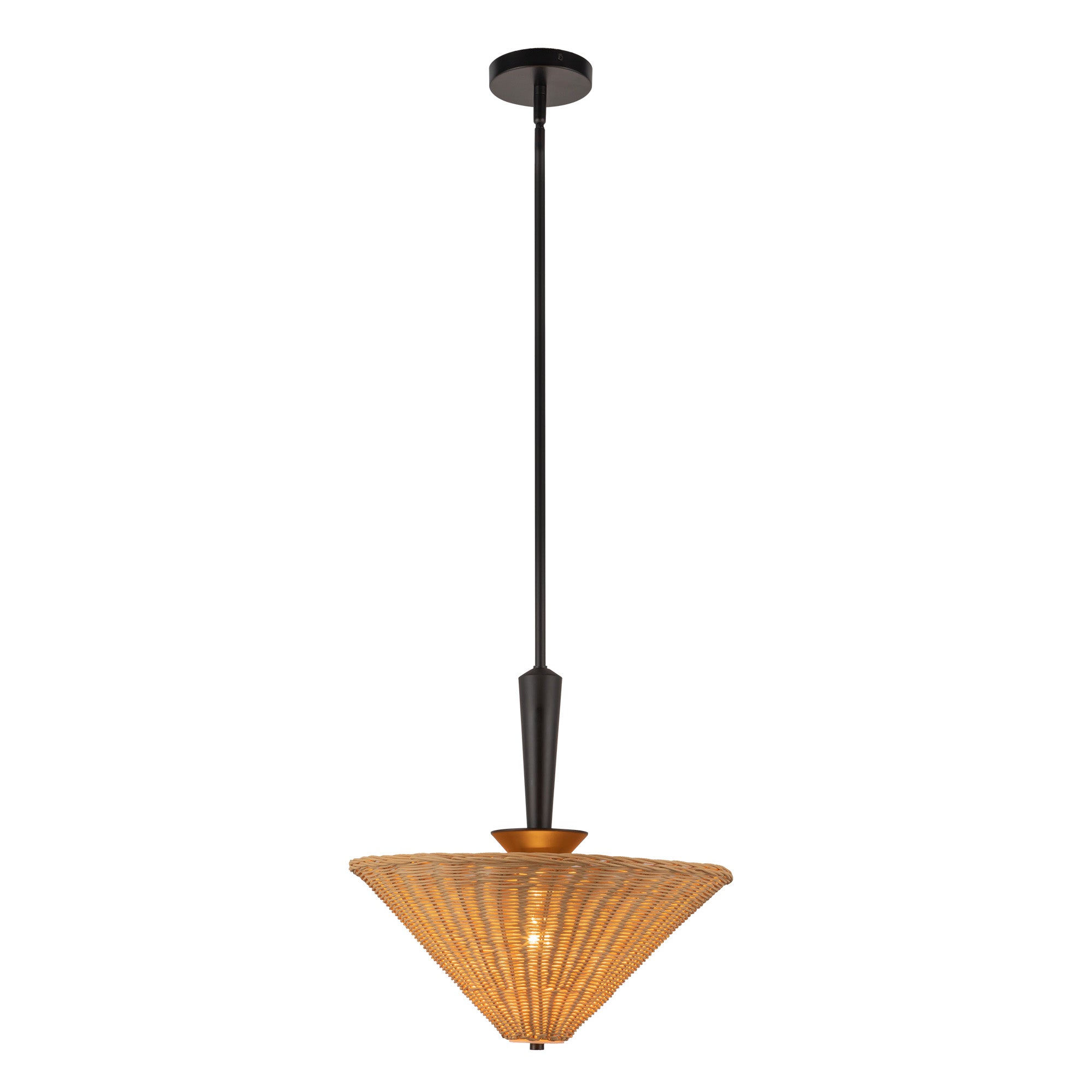 Orvella Rattan Cone Pendant - Wisteria