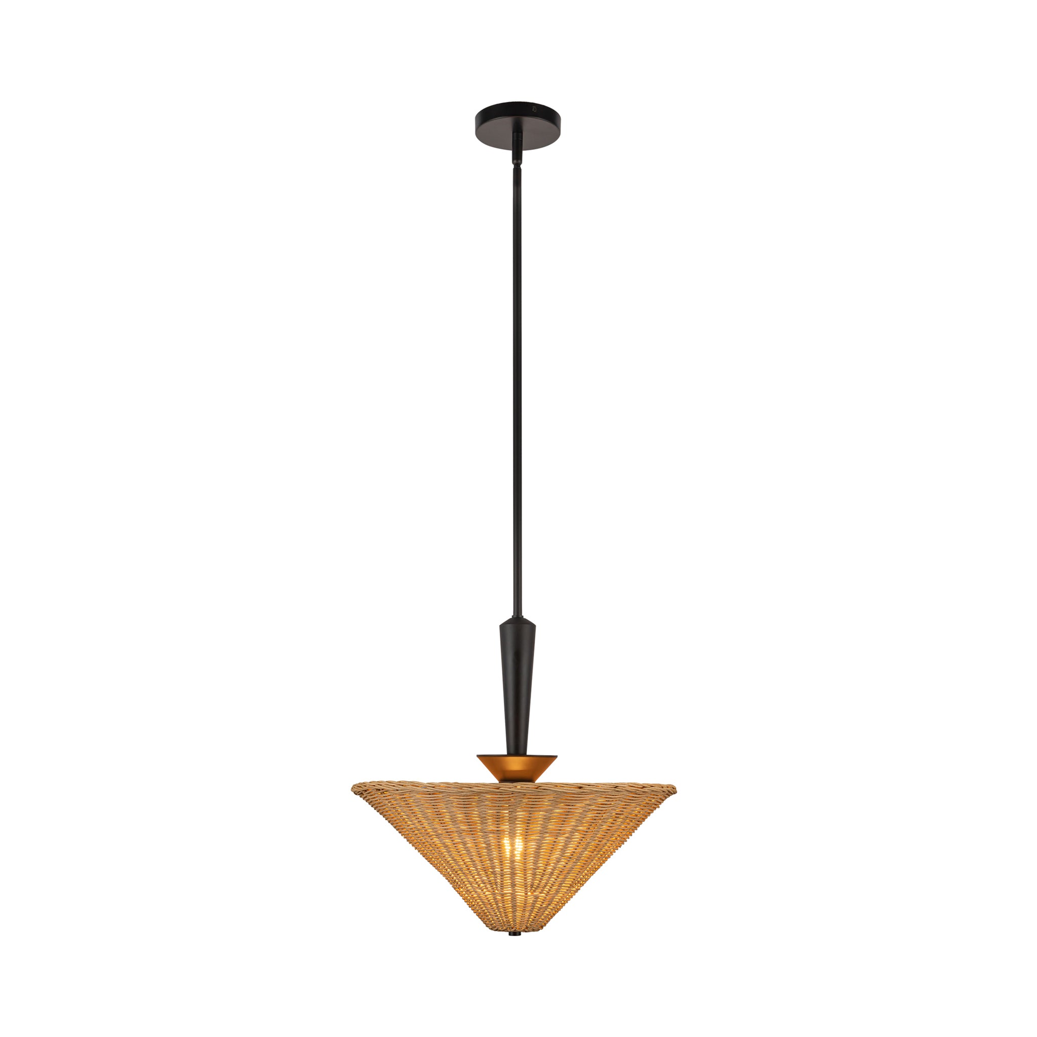 Orvella Rattan Cone Pendant - Wisteria
