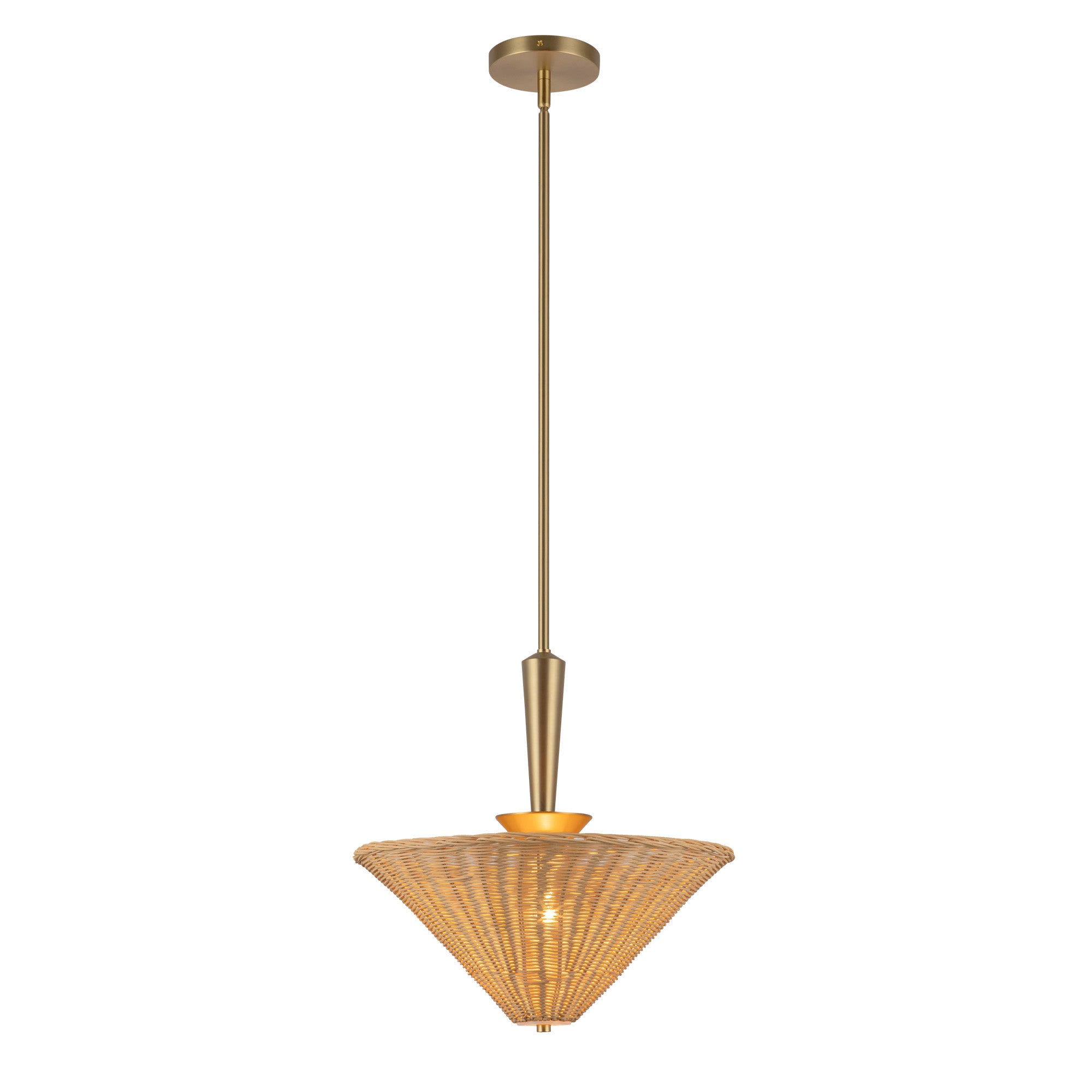 Orvella Rattan Cone Pendant - Wisteria