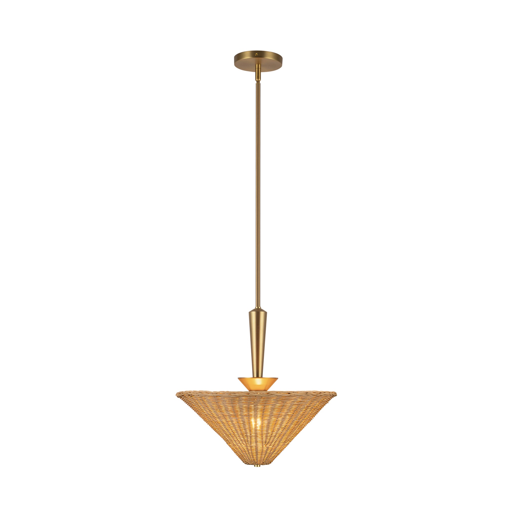 Orvella Rattan Cone Pendant - Wisteria