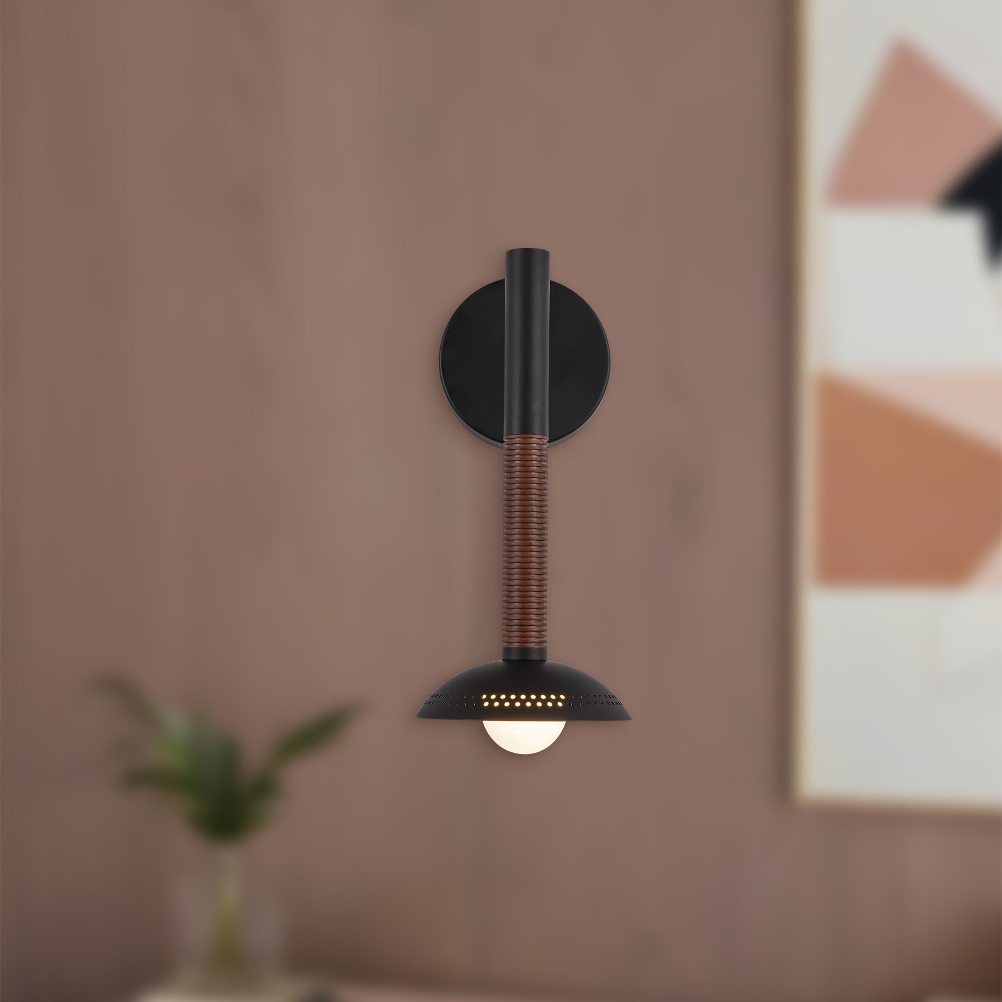 Liorra Natural Brass Column Sconce - Wisteria