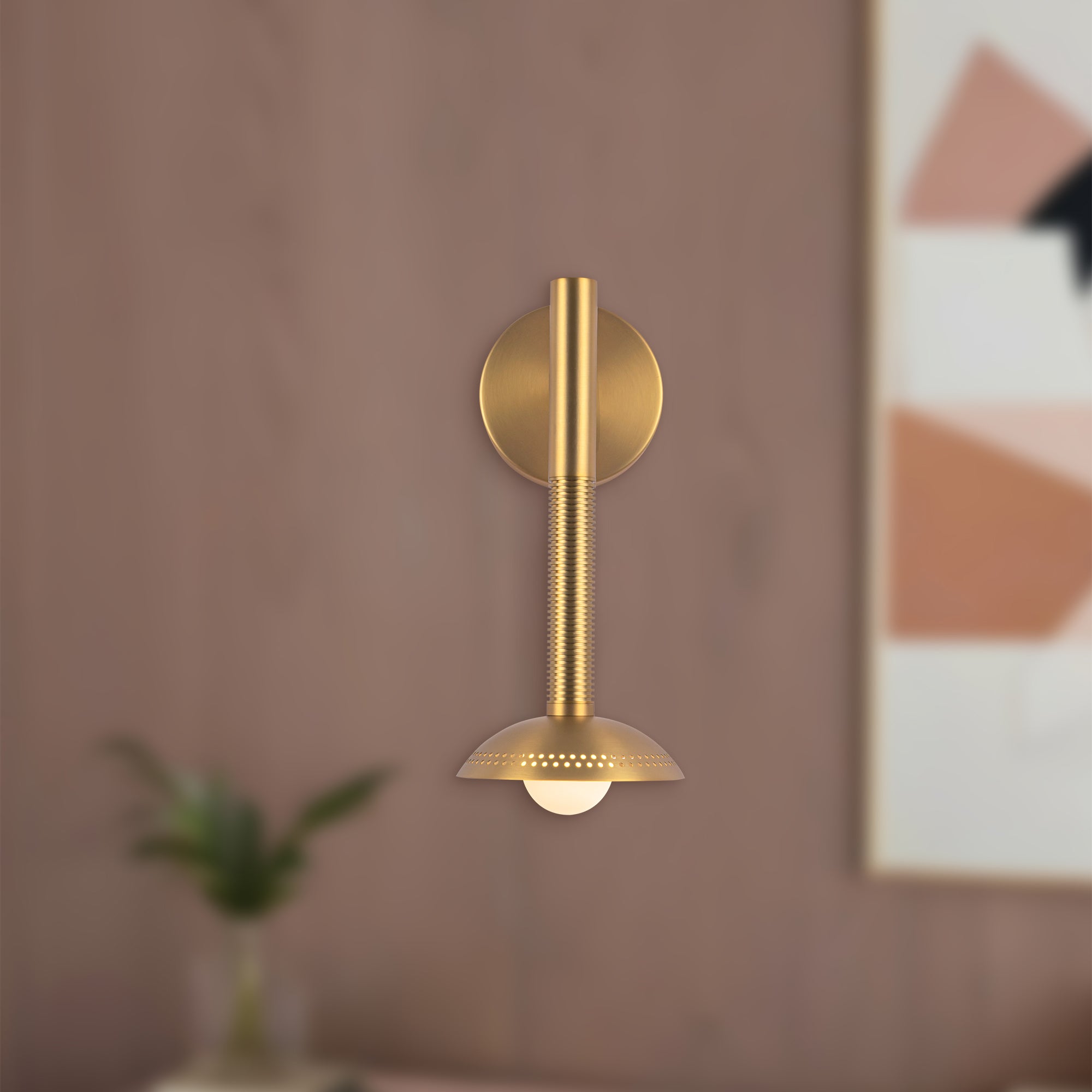 Liorra Natural Brass Column Sconce - Wisteria