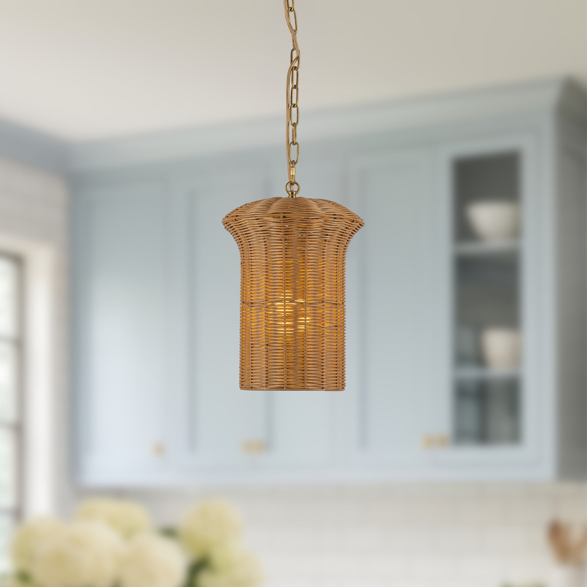 Almera Rattan Lantern Pendant - Wisteria