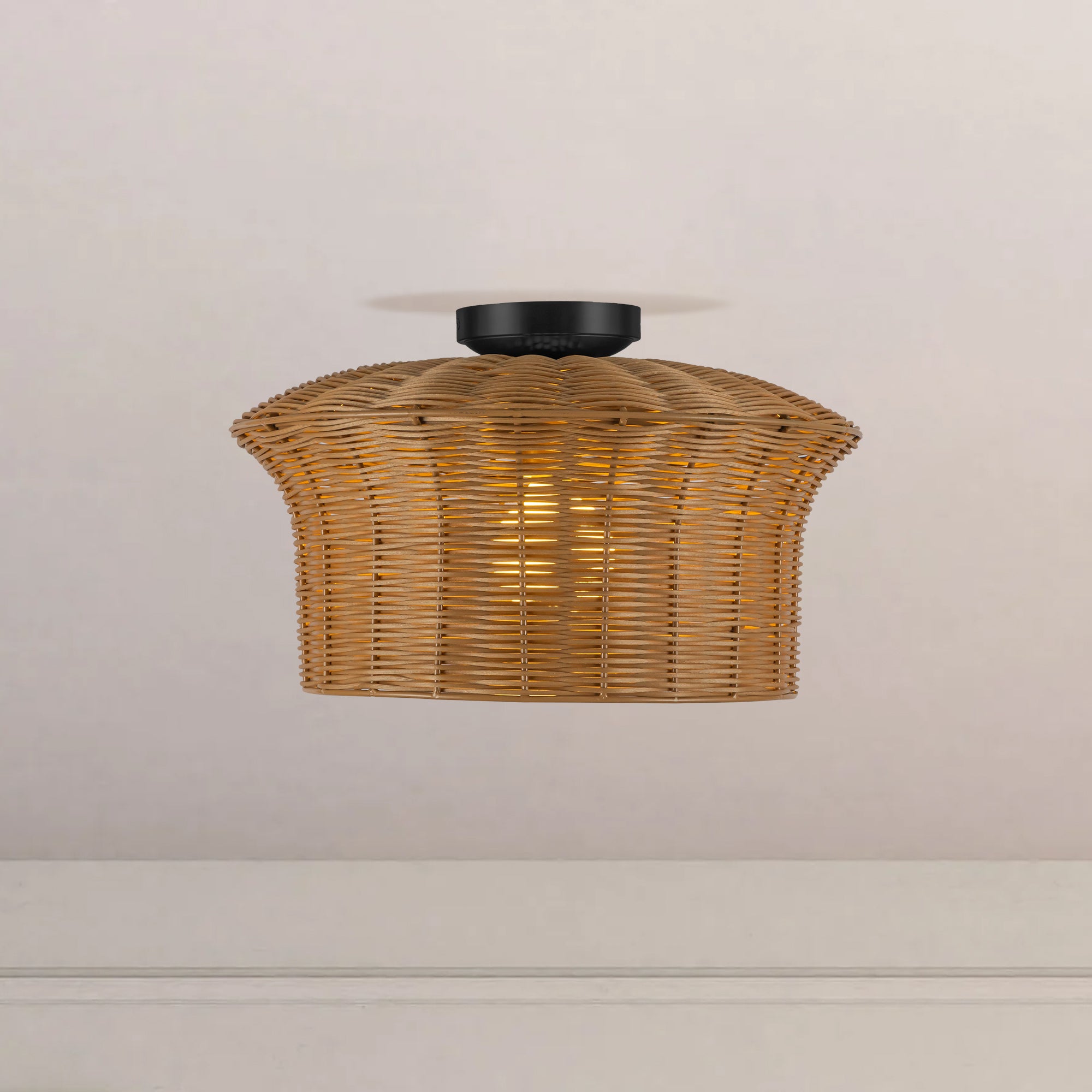 Almera Rattan Weave Ceiling Light - Wisteria