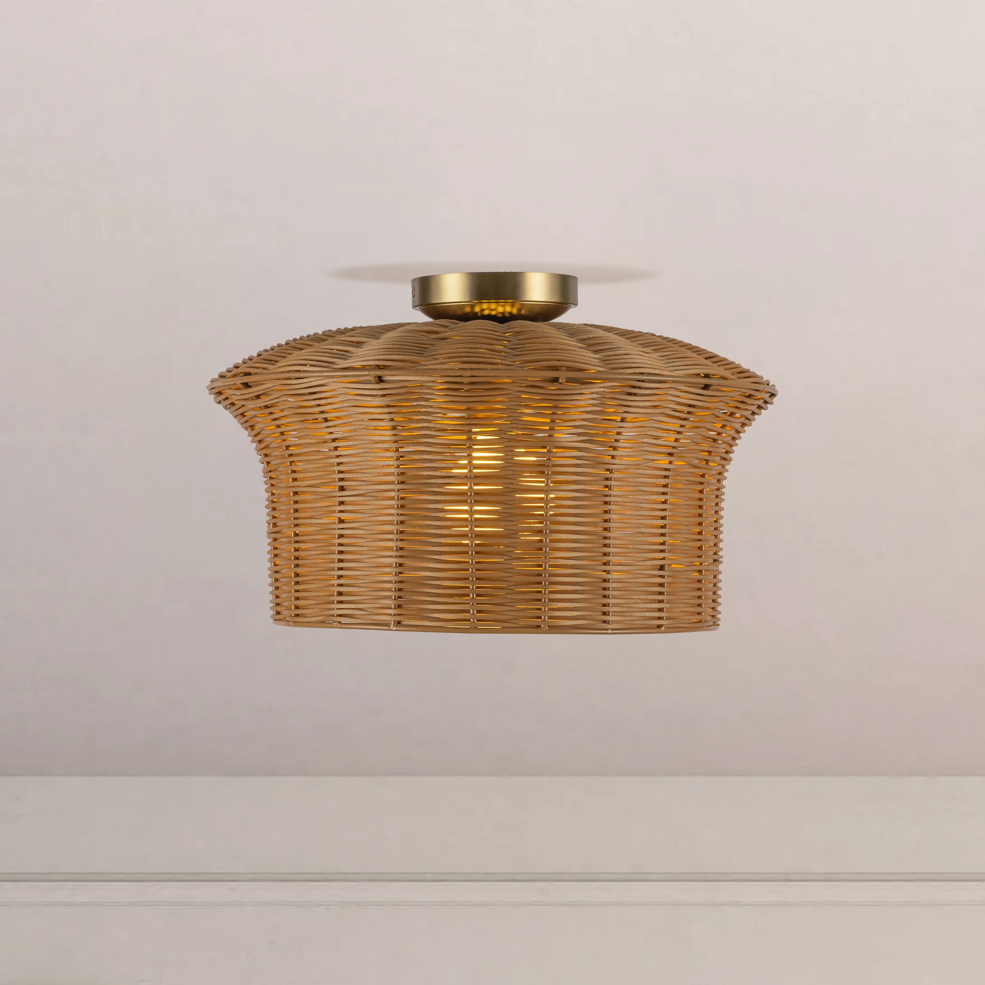 Almera Rattan Weave Ceiling Light - Wisteria