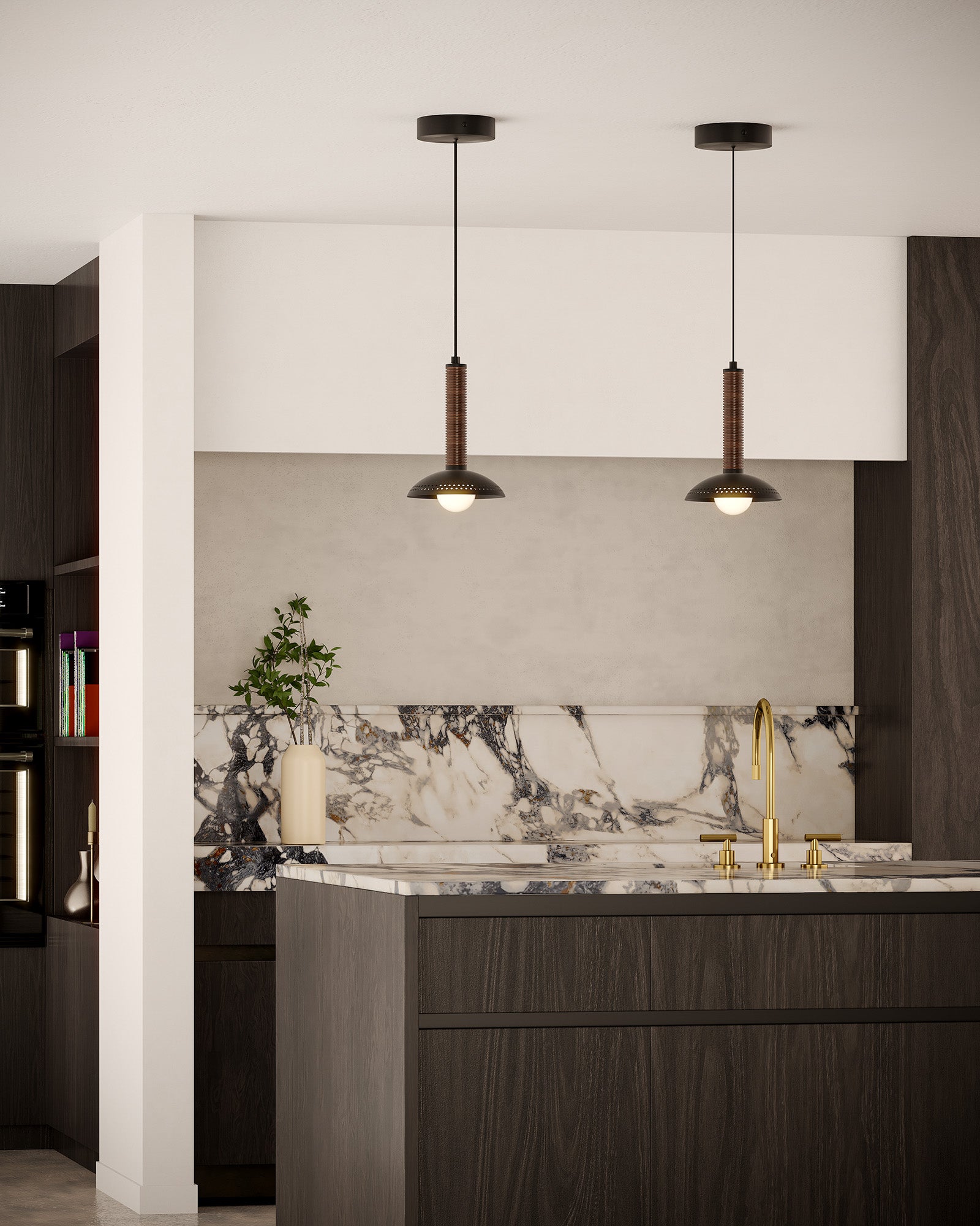 Liorra Metal Column Pendant - Wisteria
