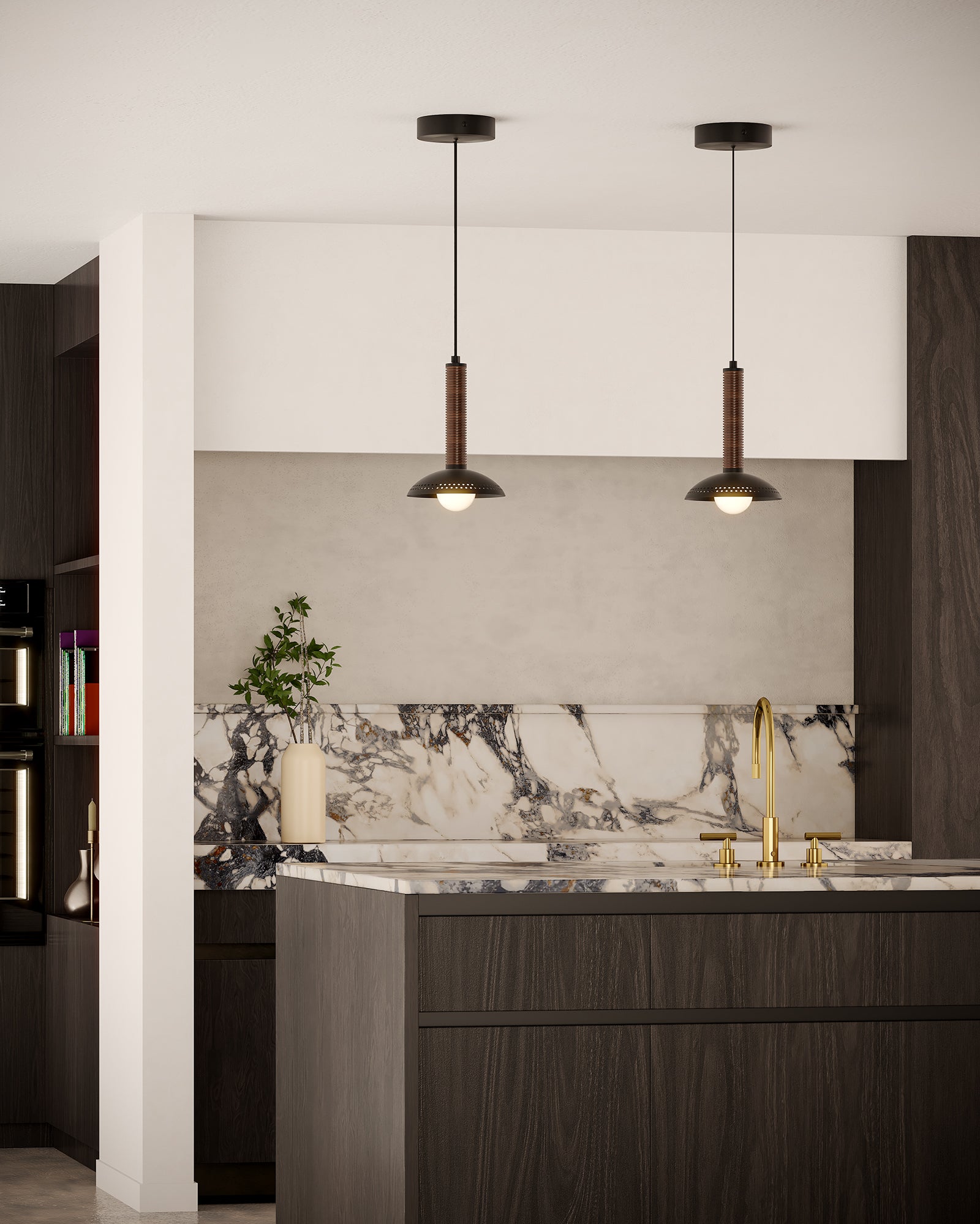 Liorra Metal Column Pendant - Wisteria