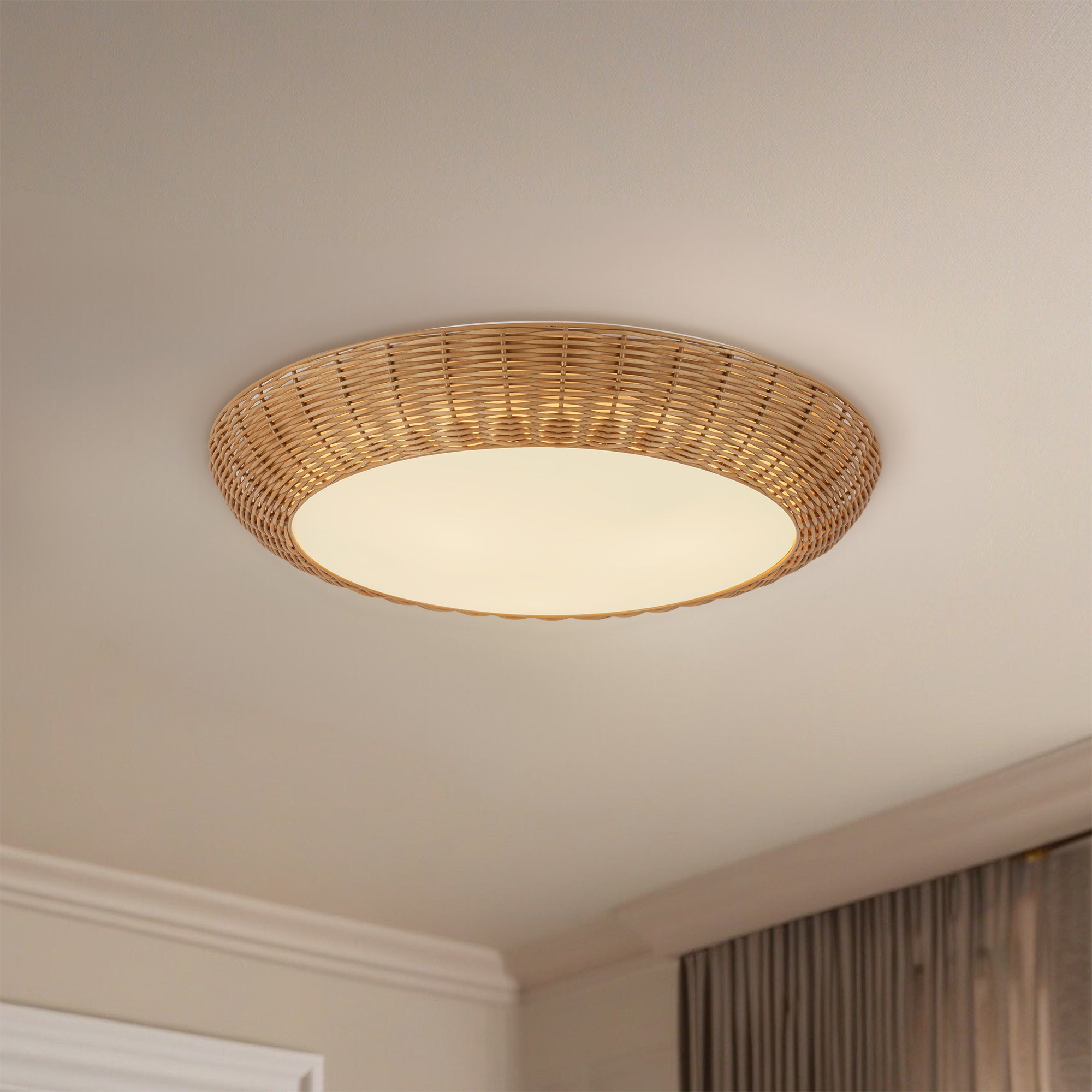 Avenca Rattan Flush Ceiling - Wisteria