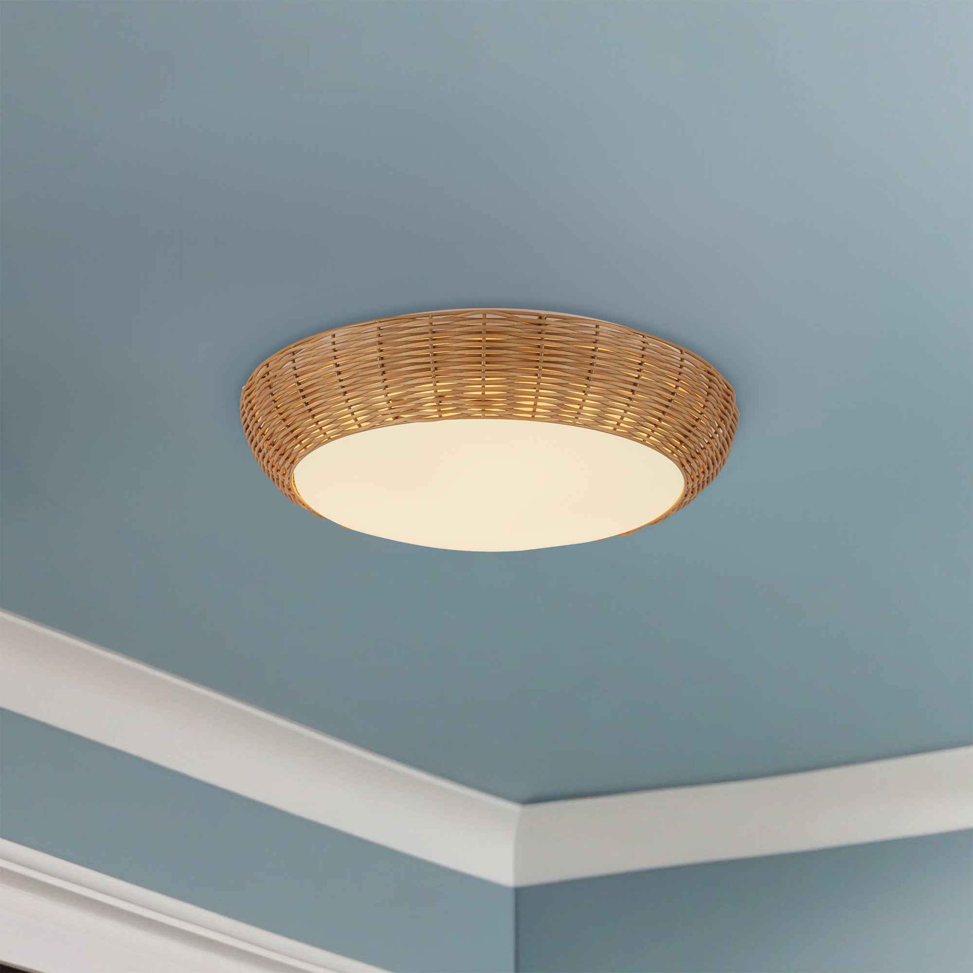 Avenca Rattan Flush Ceiling - Wisteria