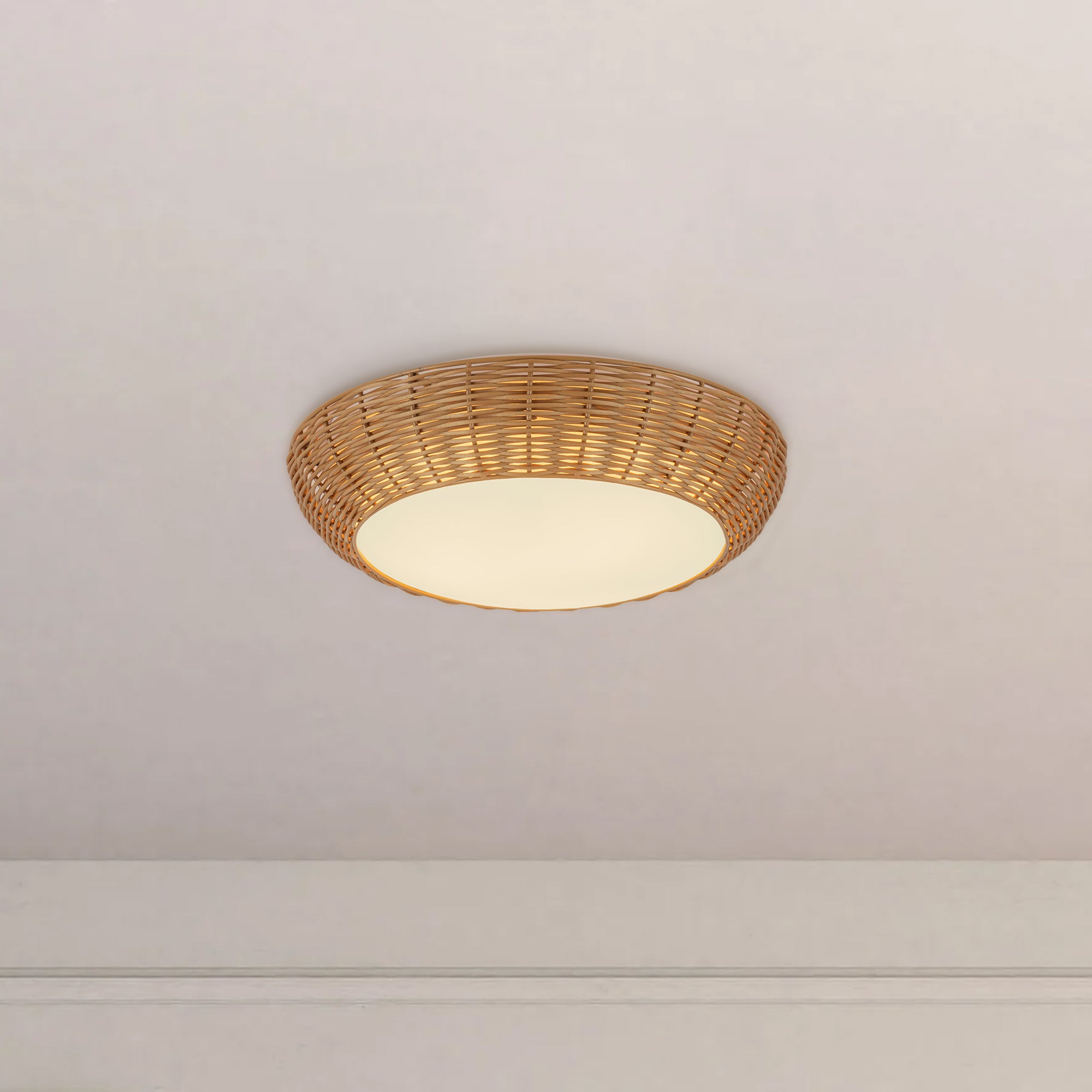 Avenca Rattan Flush Ceiling - Wisteria