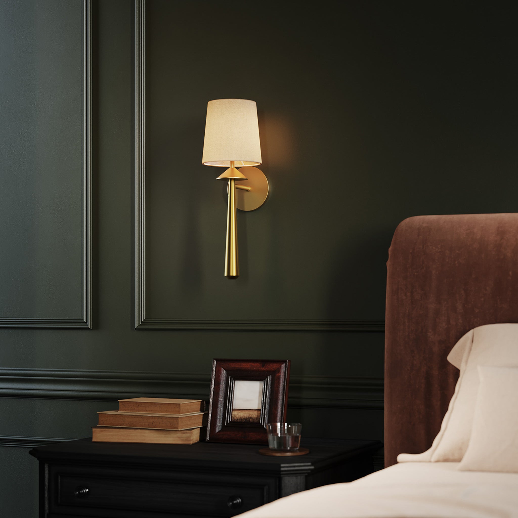 Orvella Linen Shade Sconce - Wisteria