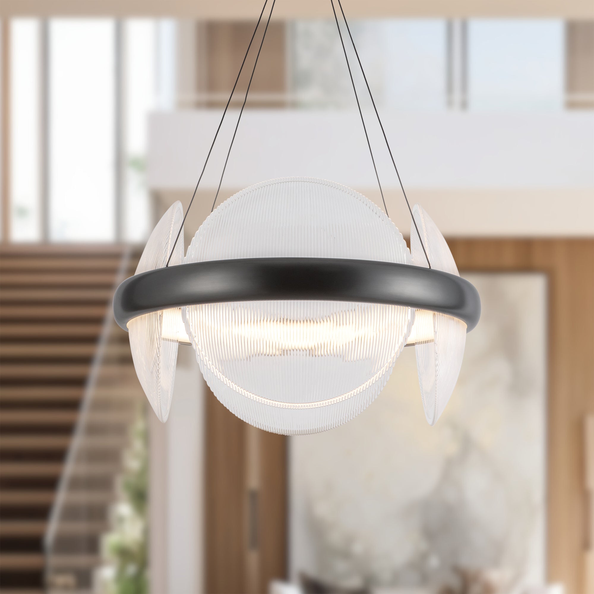Virelli Ribbed Glass Chandelier - Wisteria