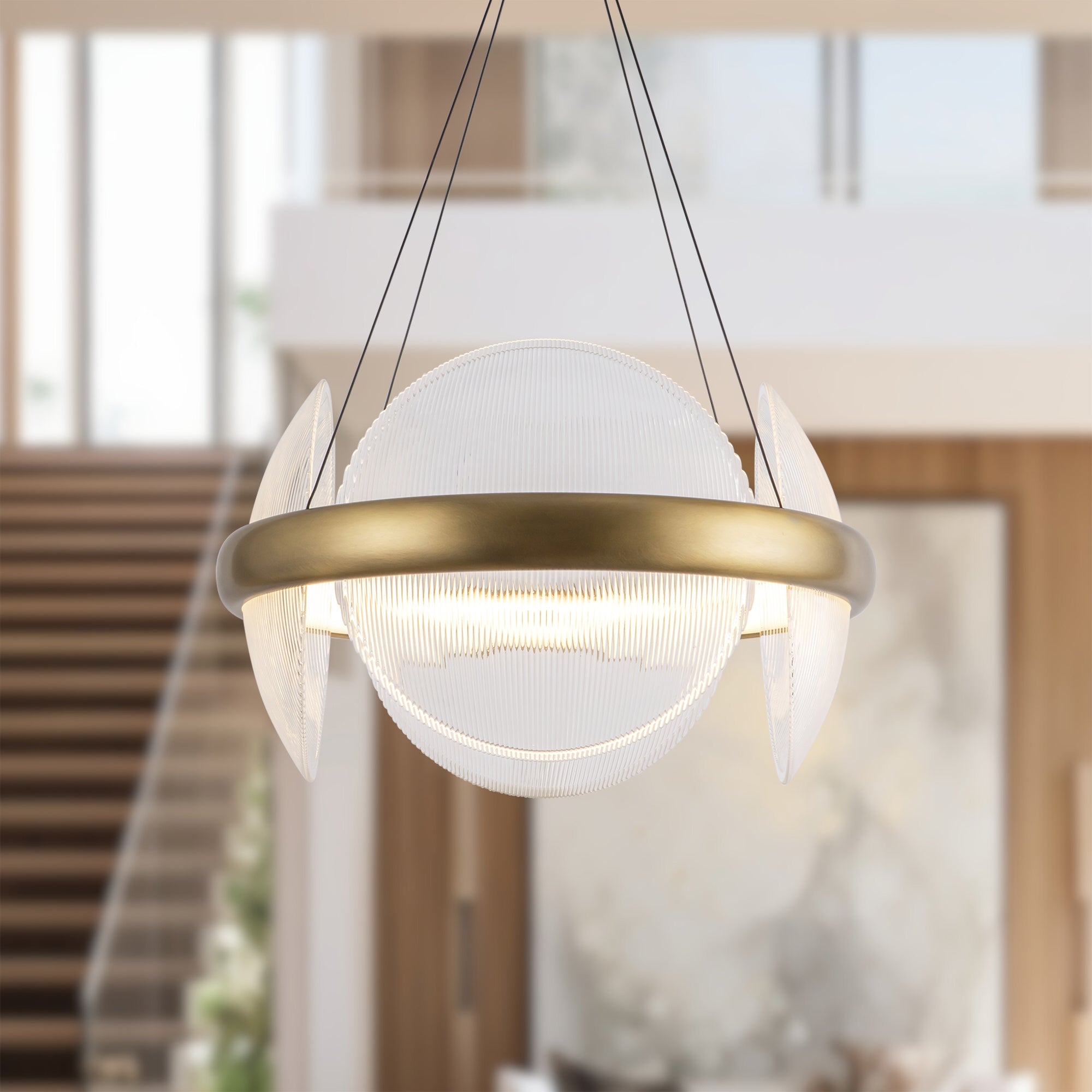 Virelli Ribbed Glass Chandelier - Wisteria
