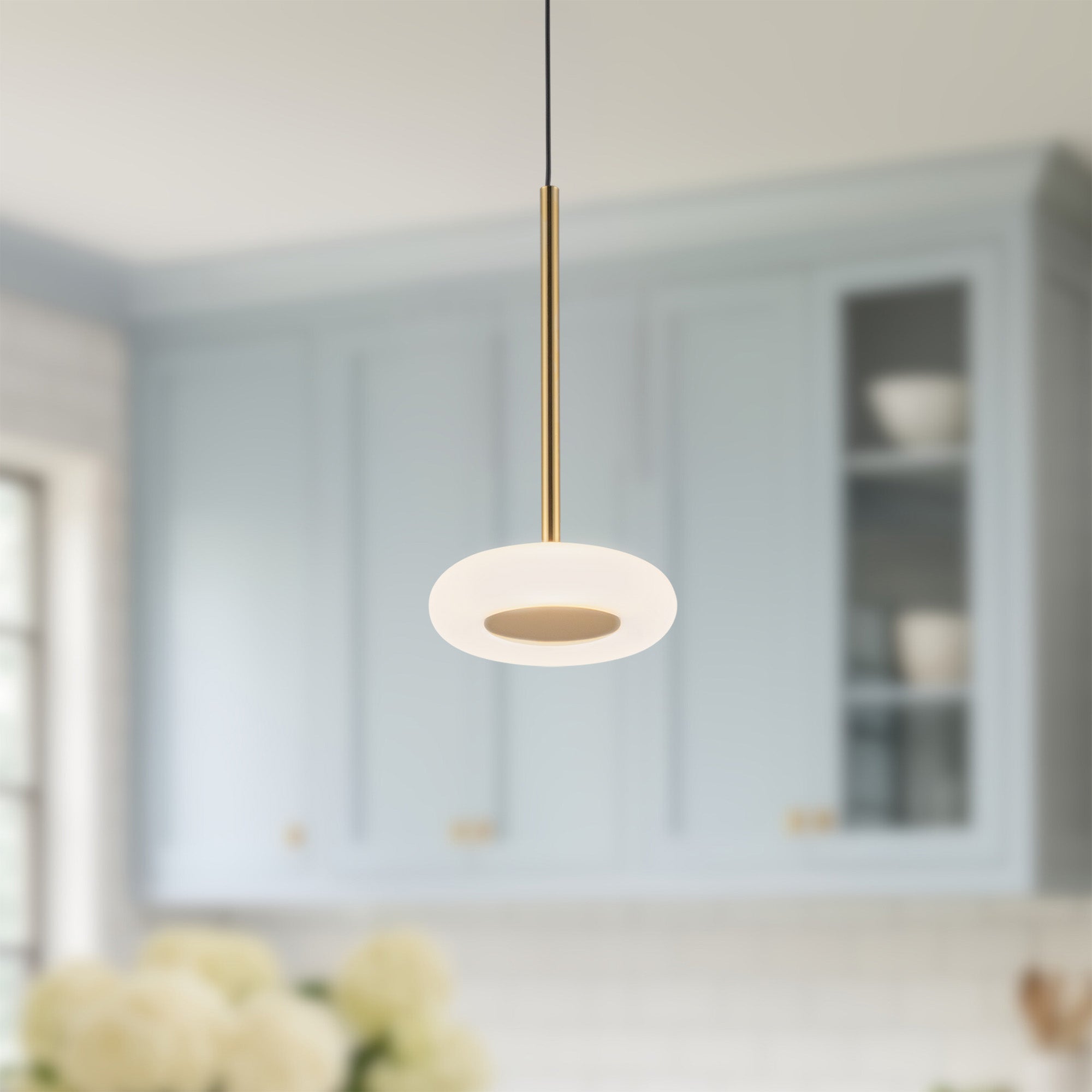 Aurello Frosted Glass Pendant - Wisteria