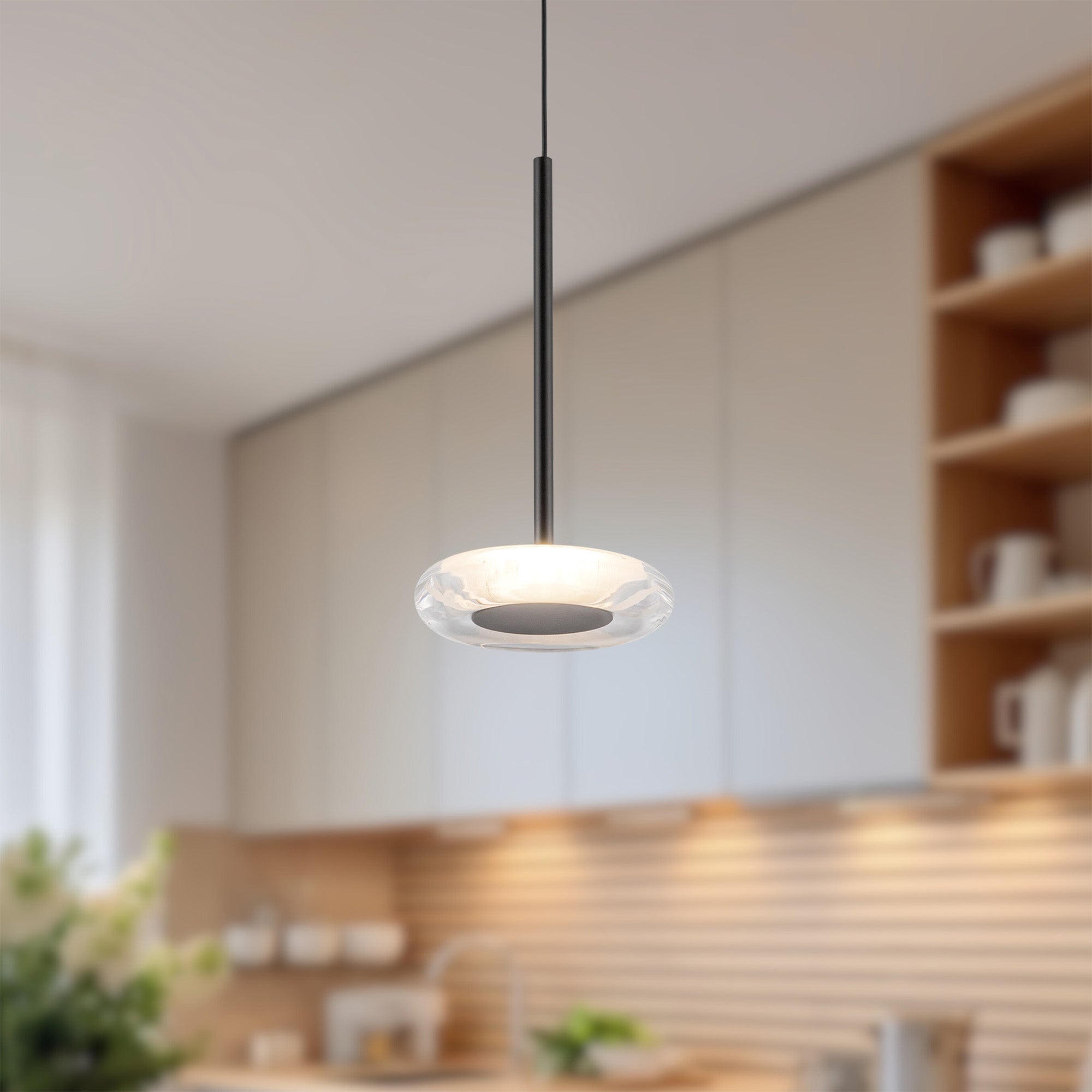 Aurello Clear Glass Pendant - Wisteria