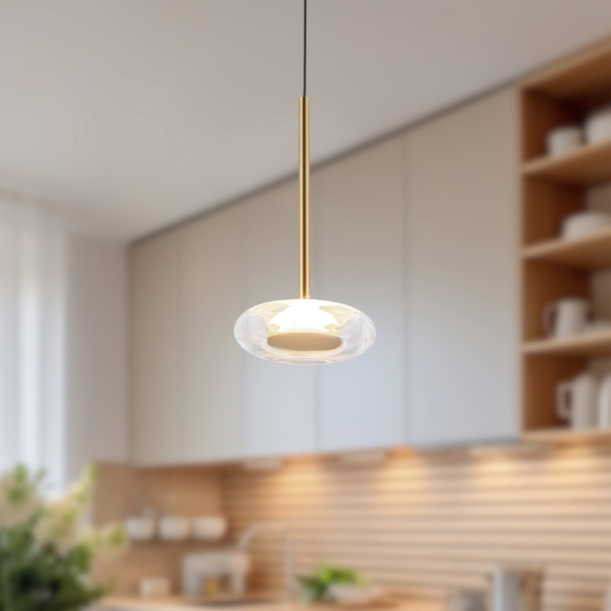 Aurello Clear Glass Pendant - Wisteria