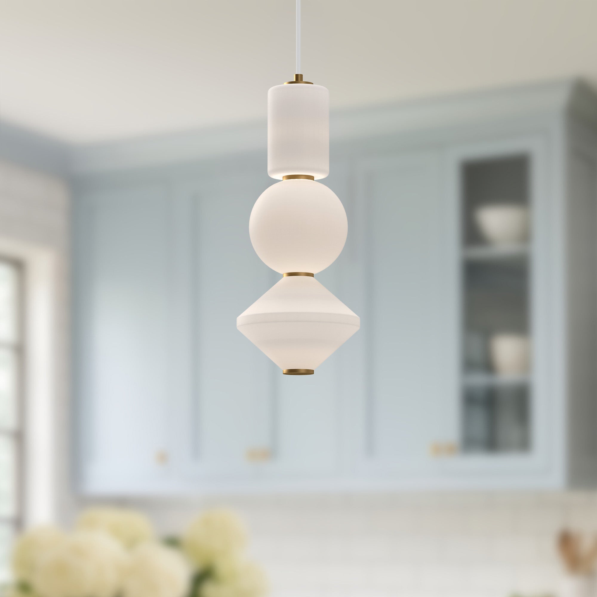 Isadora Opal Glass Pendant - Wisteria